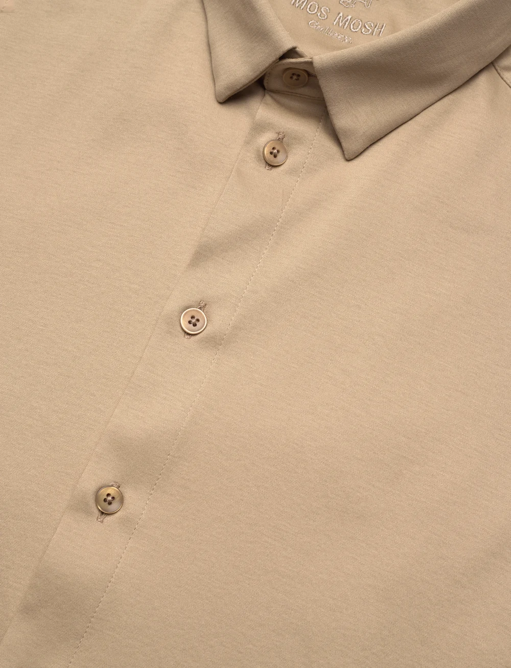 Mos Mosh Gallery - Marco Crunch Jersey Shirt - casual skjortor - light sand - 3