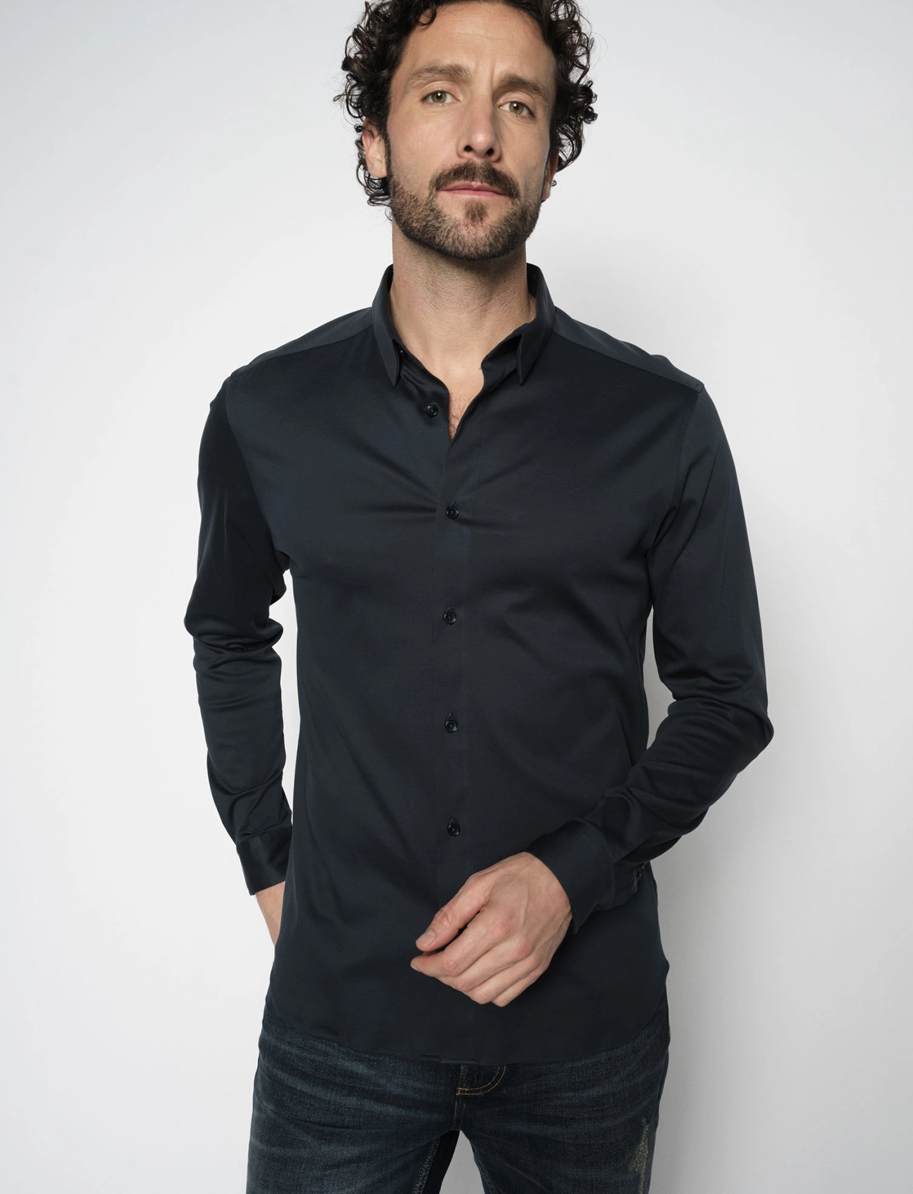 Mos Mosh Gallery MMGMarco Jersey Shirt - Skjorter - NAVY / navy