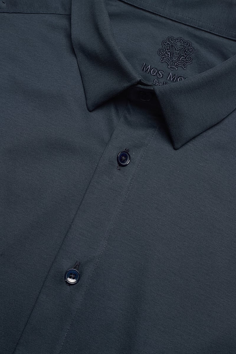 Mos Mosh Gallery - Marco Crunch Jersey Shirt - casual skjorter - navy - 4