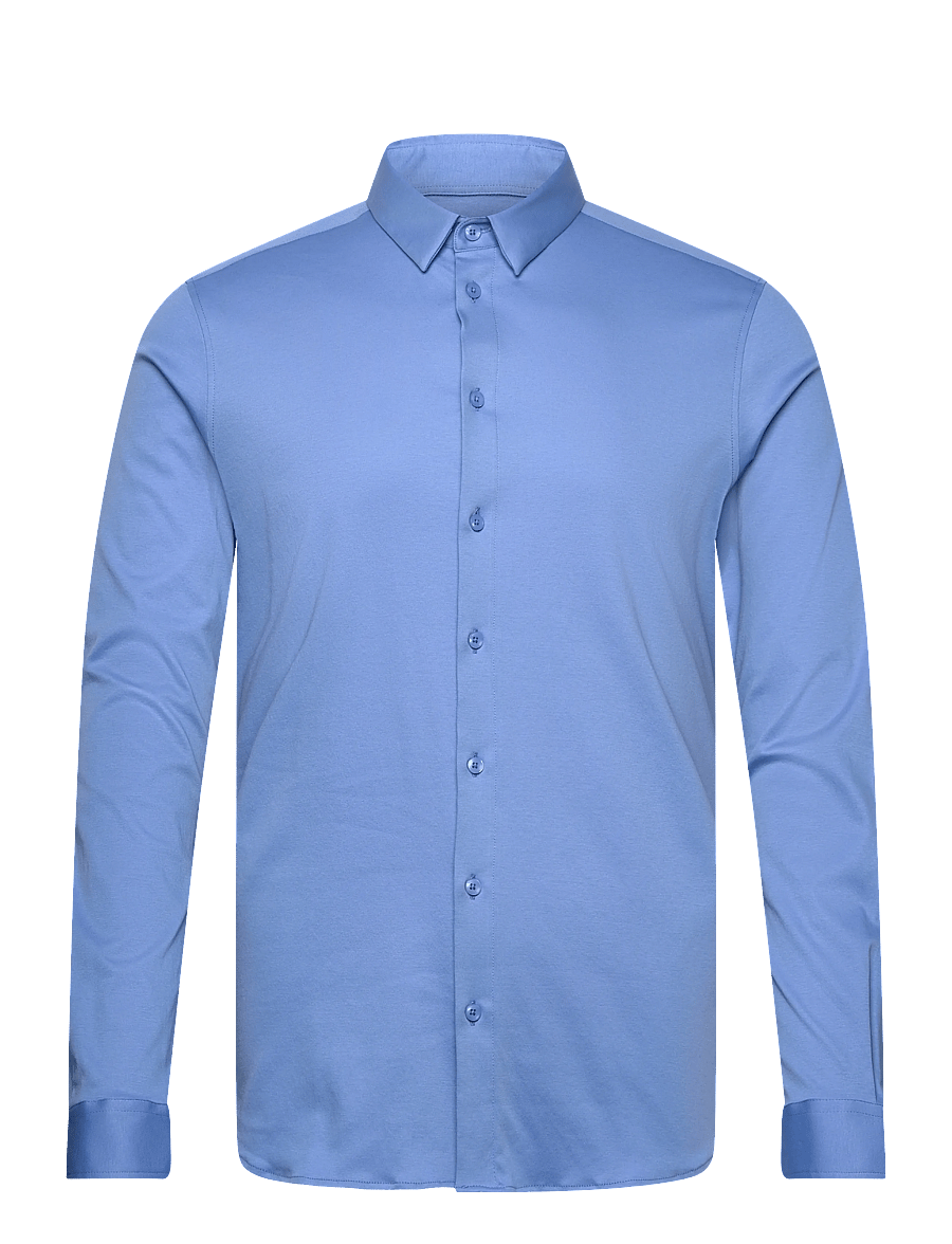 Mos Mosh Gallery - Marco Crunch Jersey Shirt - vabaajasärgid - silver lake blue - 1