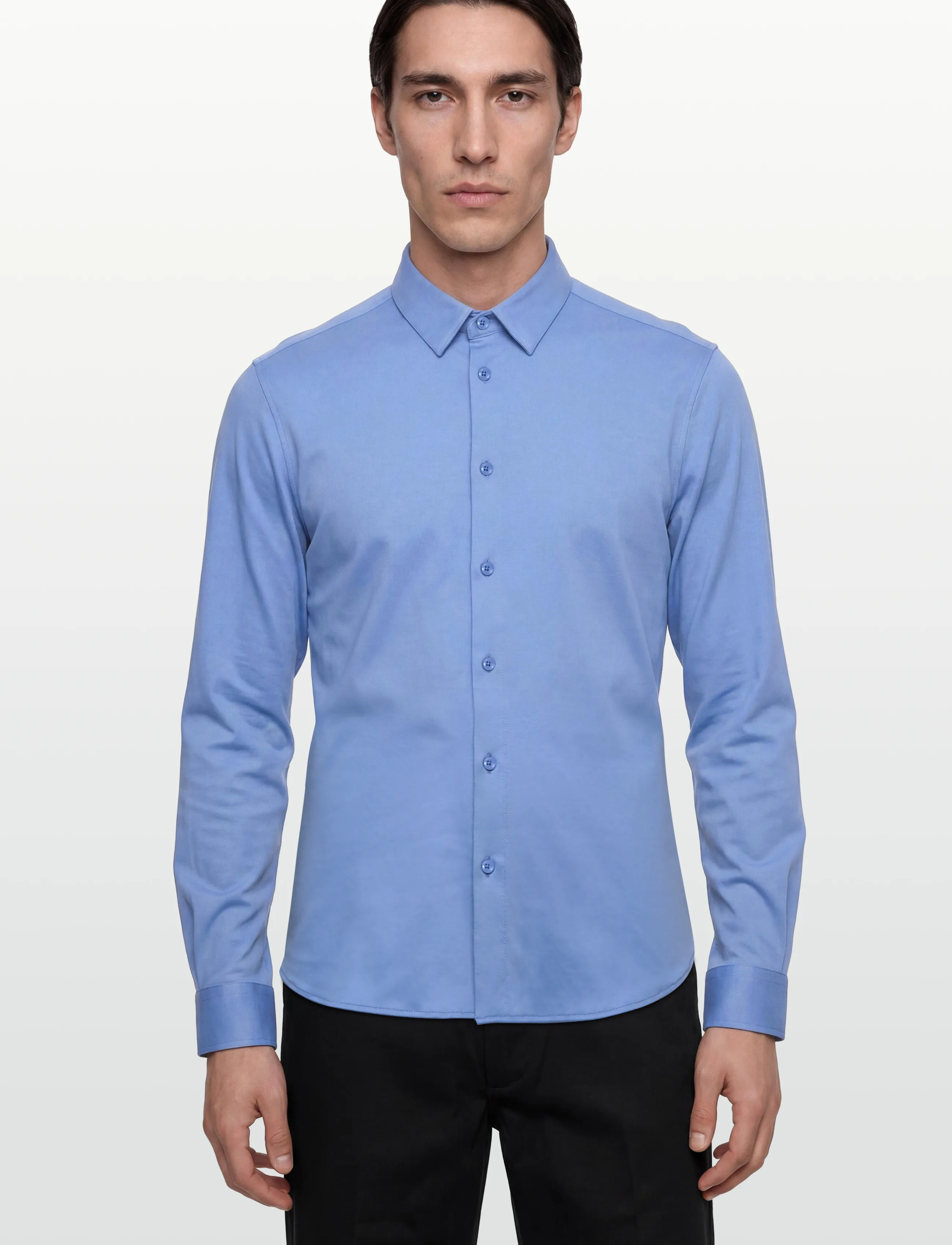 Mos Mosh Gallery - Marco Crunch Jersey Shirt - casual skjorter - silver lake blue - 3