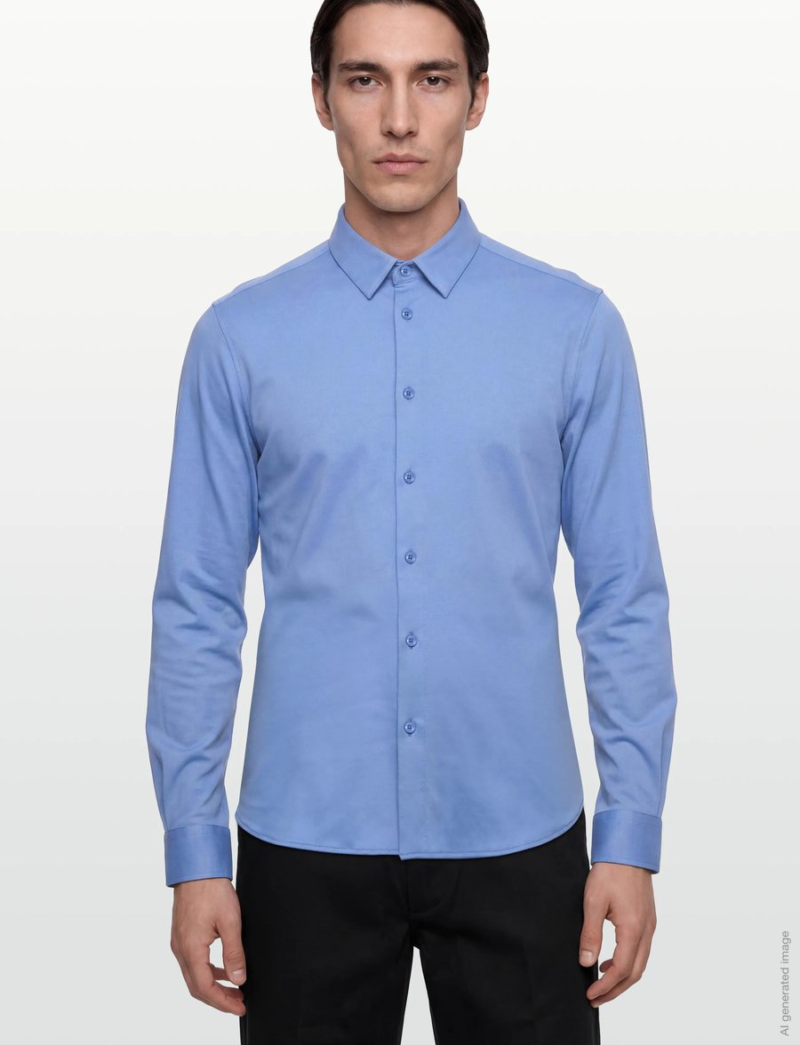 Mos Mosh Gallery - Marco Crunch Jersey Shirt - vabaajasärgid - silver lake blue - 3
