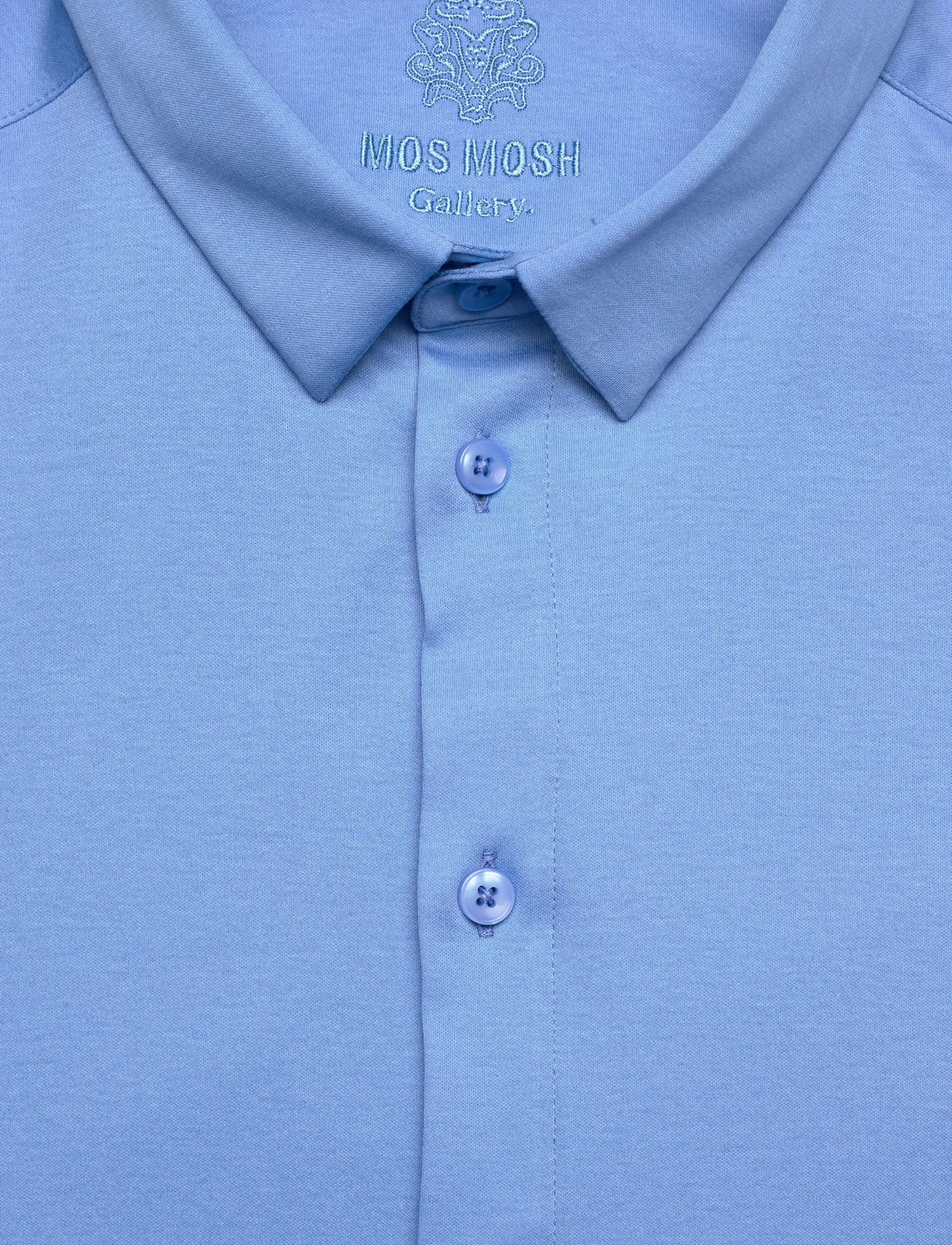 Mos Mosh Gallery - Marco Crunch Jersey Shirt - casual skjorter - silver lake blue - 5