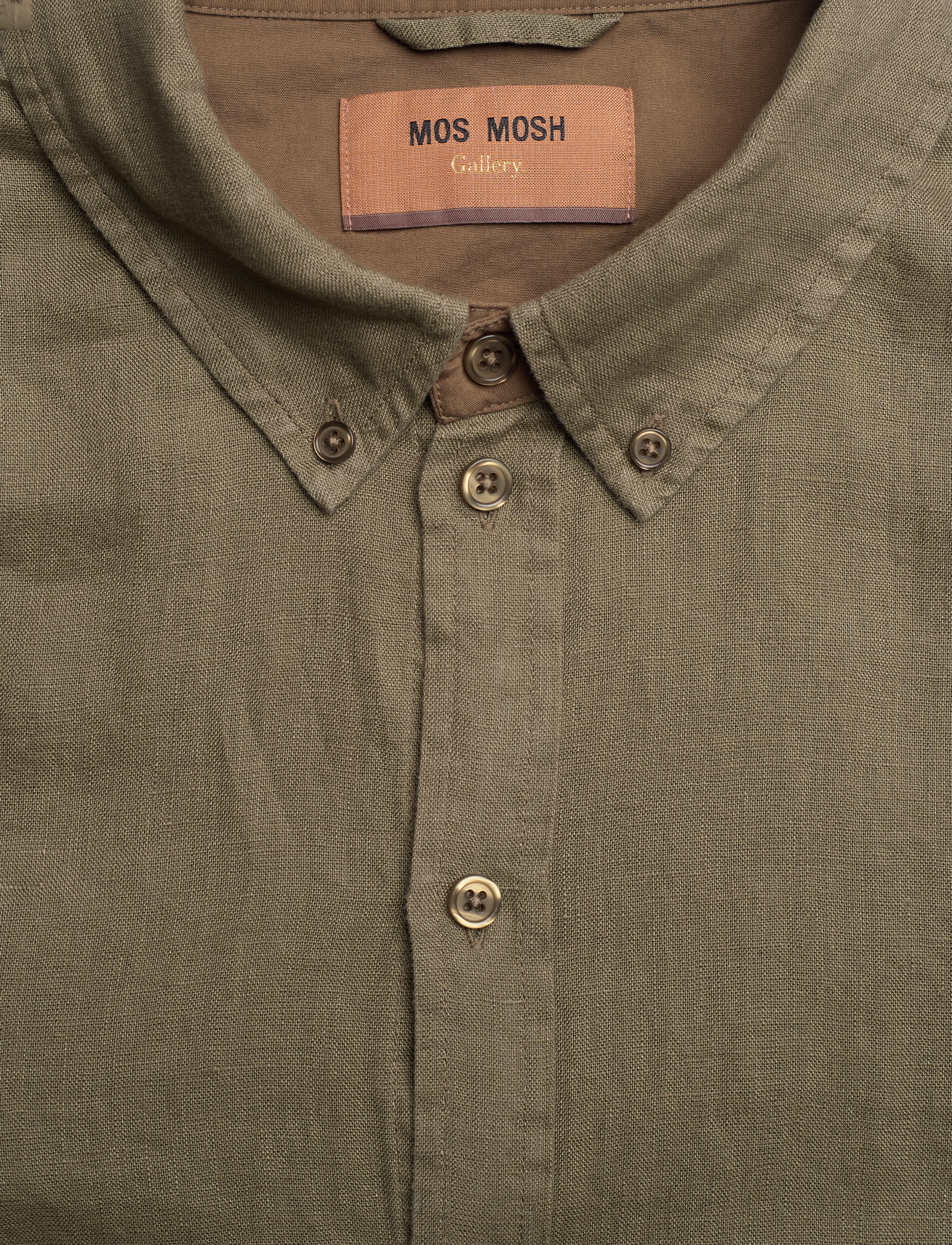 Mos Mosh Gallery - MMGTheo Linen Shirt - hørskjorter - foss olive - 2