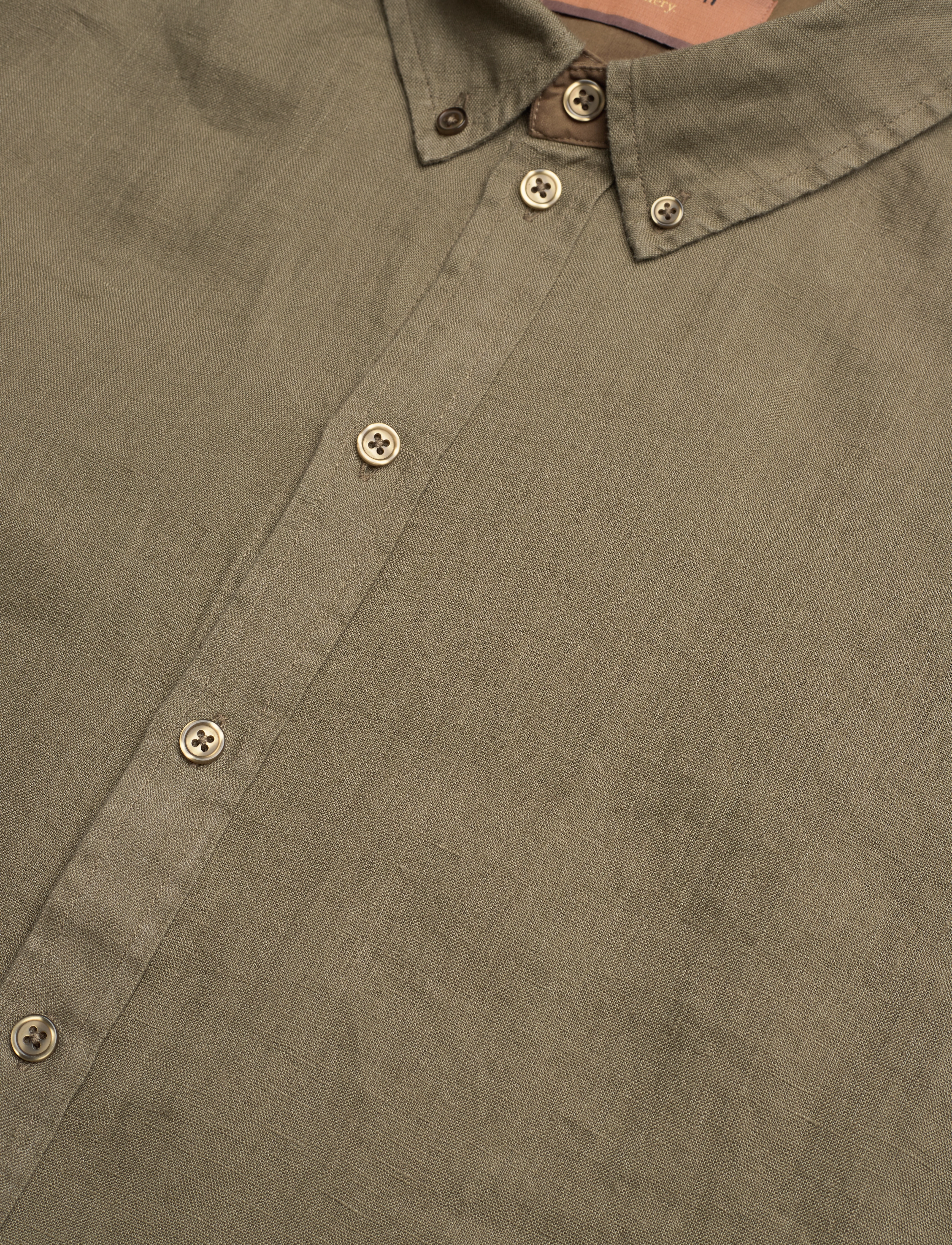 Mos Mosh Gallery - MMGTheo Linen Shirt - hørskjorter - foss olive - 3