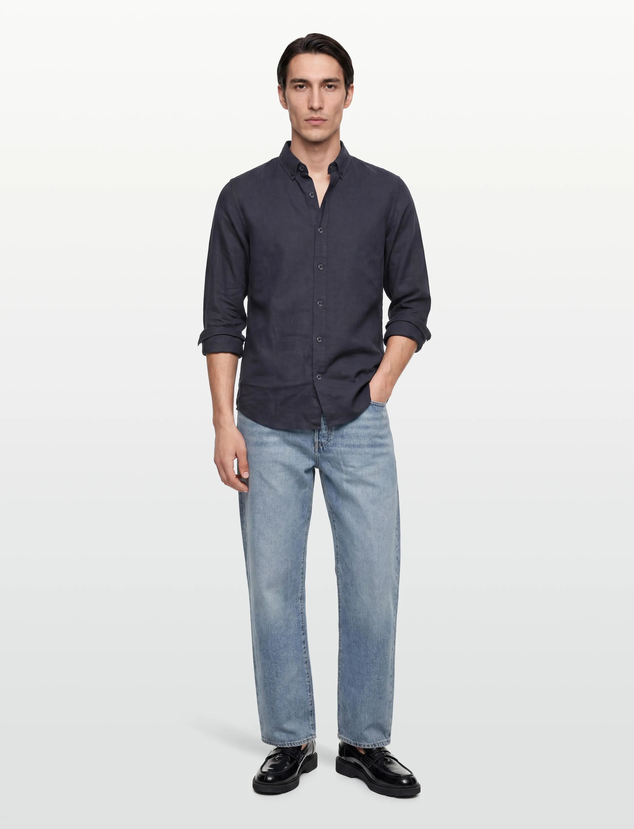 Mos Mosh Gallery MMGTheo Linen Shirt - Kleidung - NAVY / navy