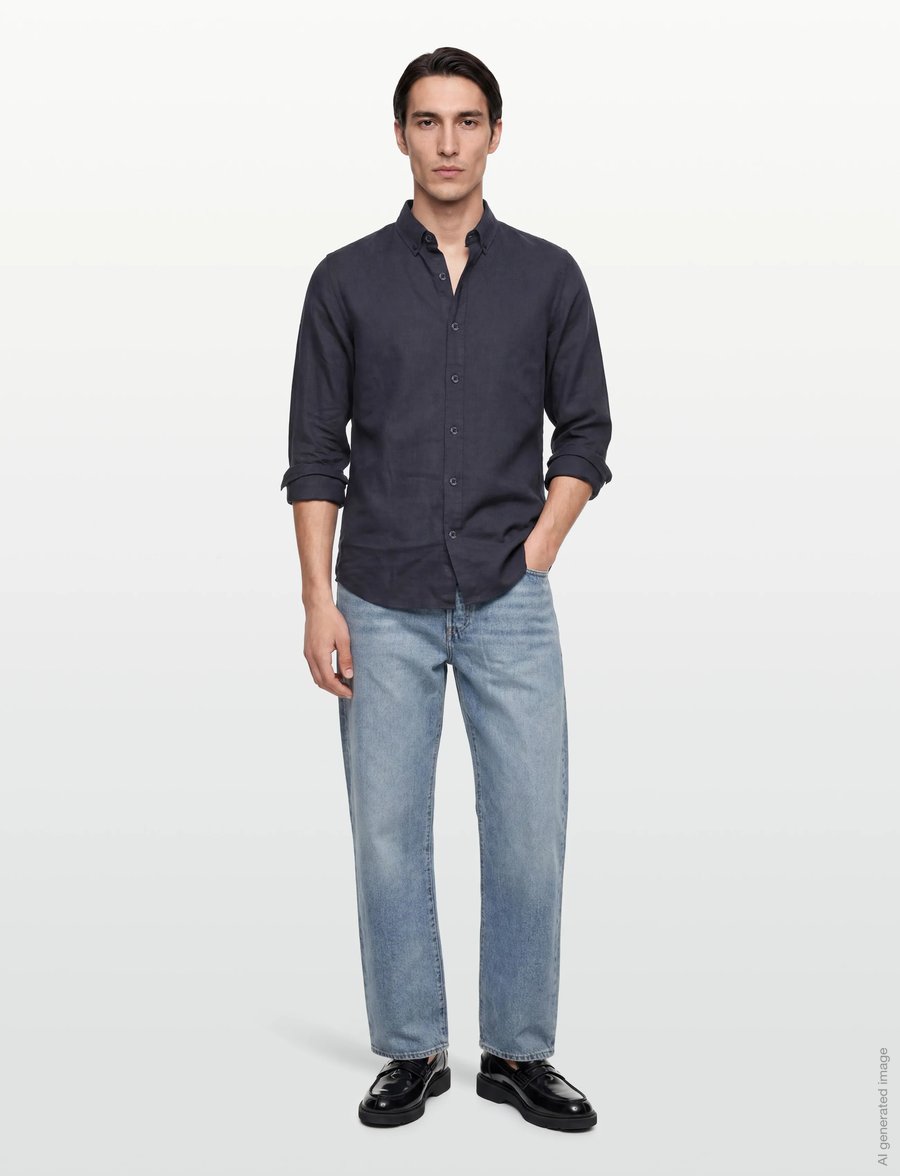 Mos Mosh Gallery - MMGTheo Linen Shirt - leinenhemden - navy - 0