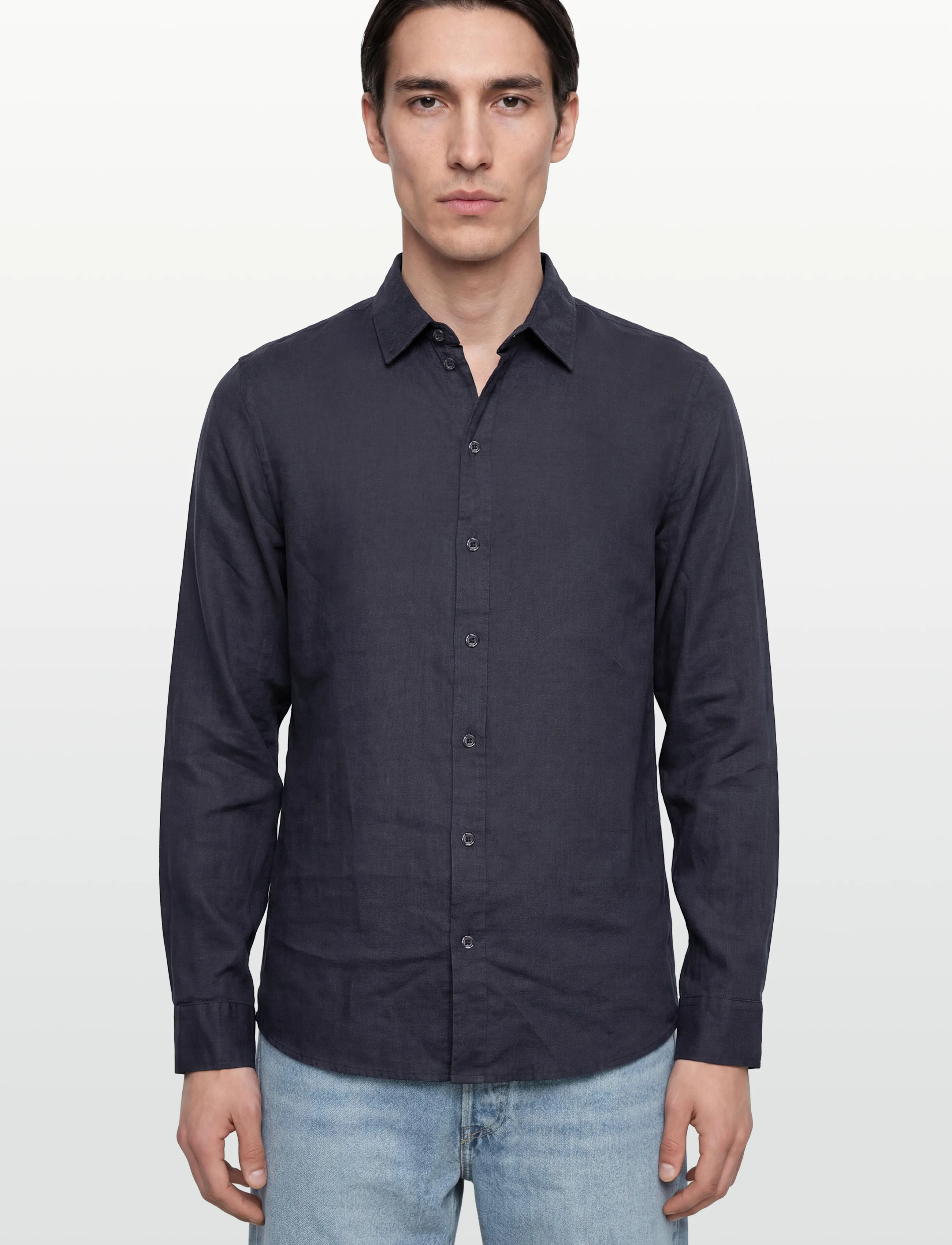 Mos Mosh Gallery - MMGTheo Linen Shirt - hørskjorter - navy - 3