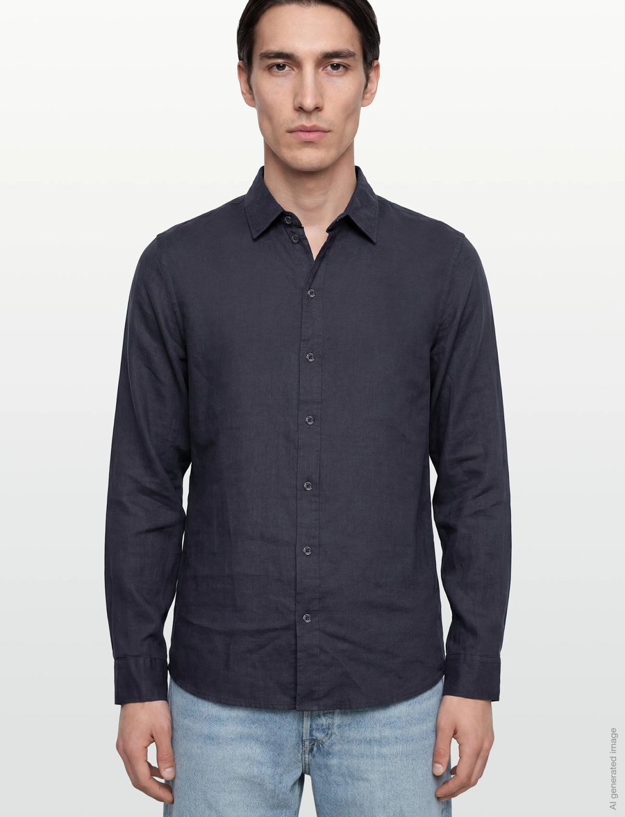 Mos Mosh Gallery - MMGTheo Linen Shirt - leinenhemden - navy - 3