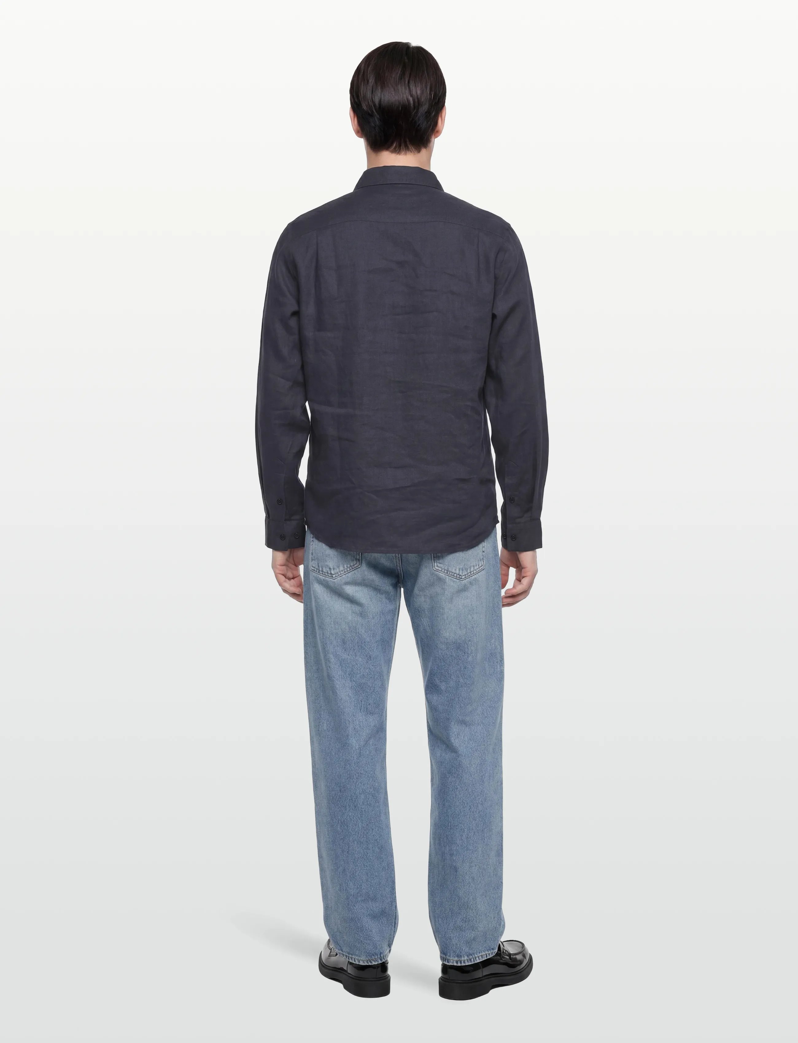 Mos Mosh Gallery - MMGTheo Linen Shirt - hørskjorter - navy - 4