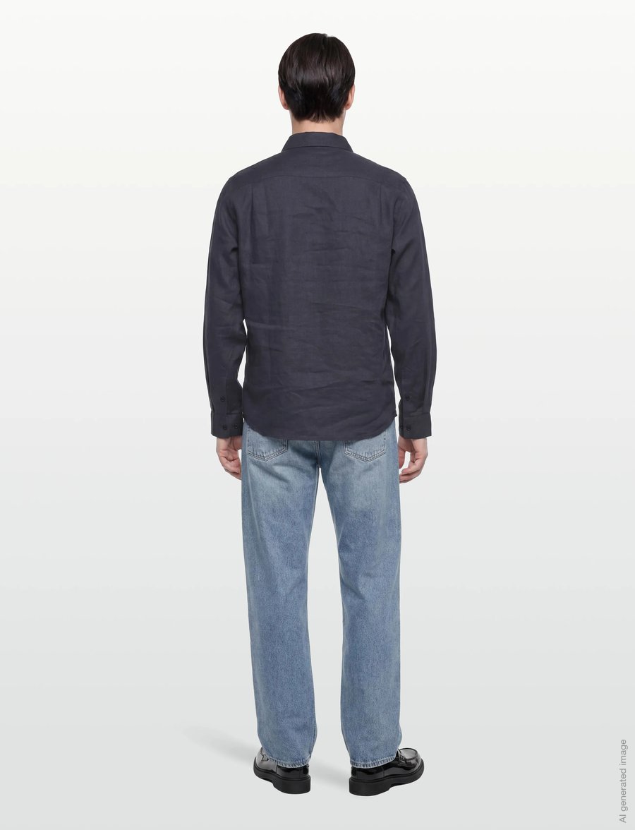 Mos Mosh Gallery - MMGTheo Linen Shirt - leinenhemden - navy - 4