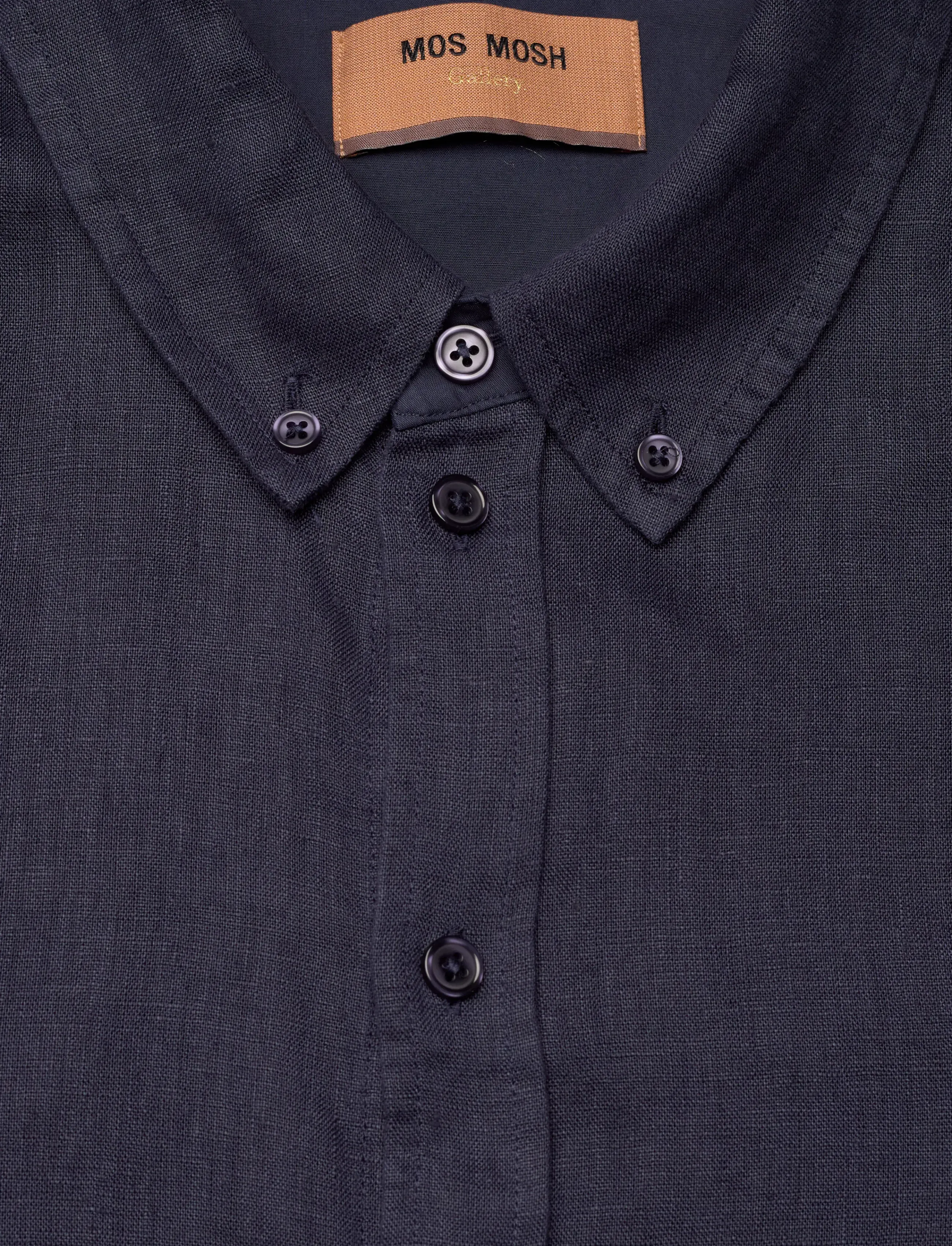 Mos Mosh Gallery - MMGTheo Linen Shirt - hørskjorter - navy - 5