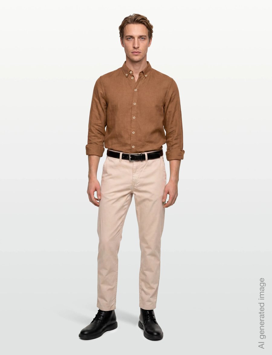 Mos Mosh Gallery - Theo Linen Shirt - leinenhemden - toasted coconut - 0