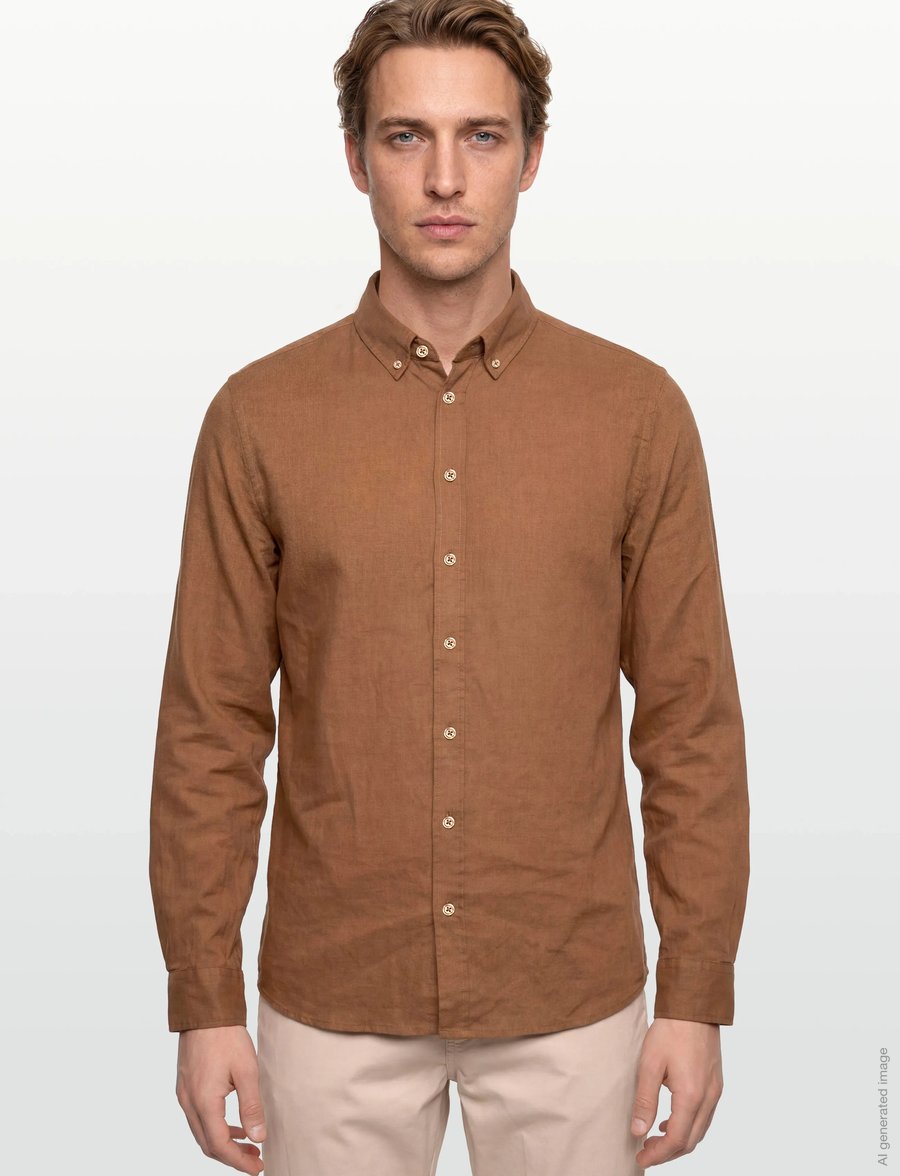 Mos Mosh Gallery - MMGTheo Linen Shirt - leinenhemden - toasted coconut - 3