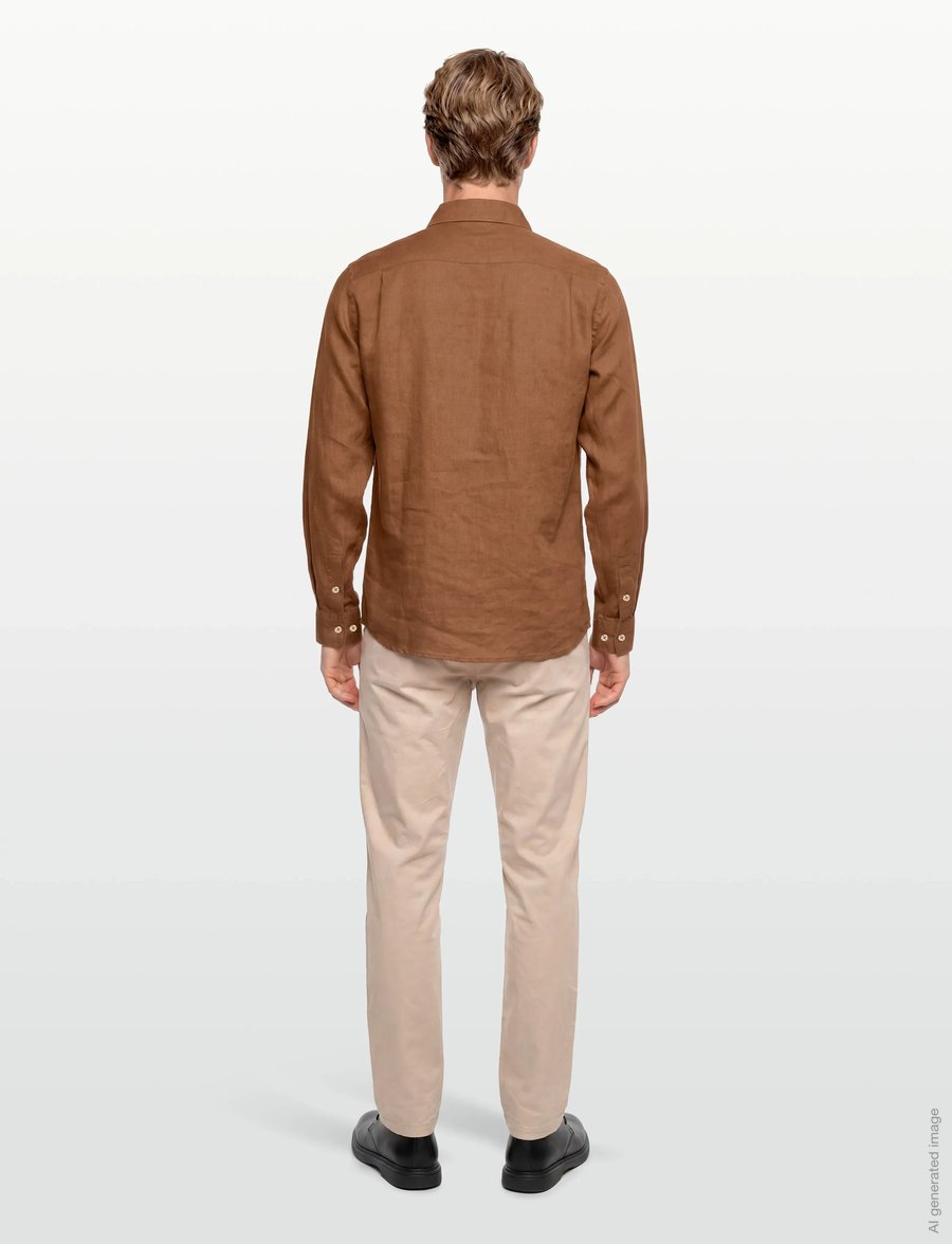 Mos Mosh Gallery - MMGTheo Linen Shirt - leinenhemden - toasted coconut - 4