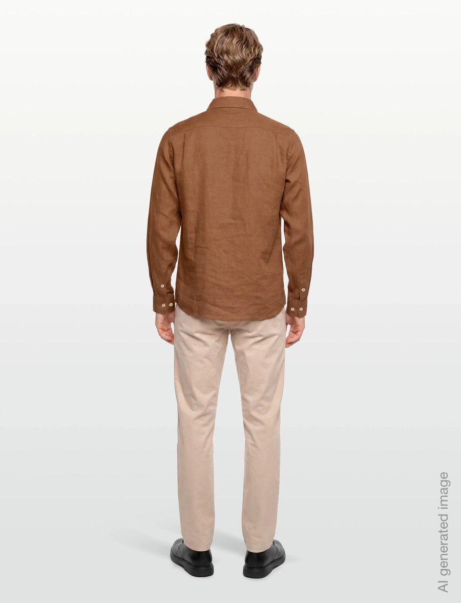 Mos Mosh Gallery - Theo Linen Shirt - leinenhemden - toasted coconut - 4