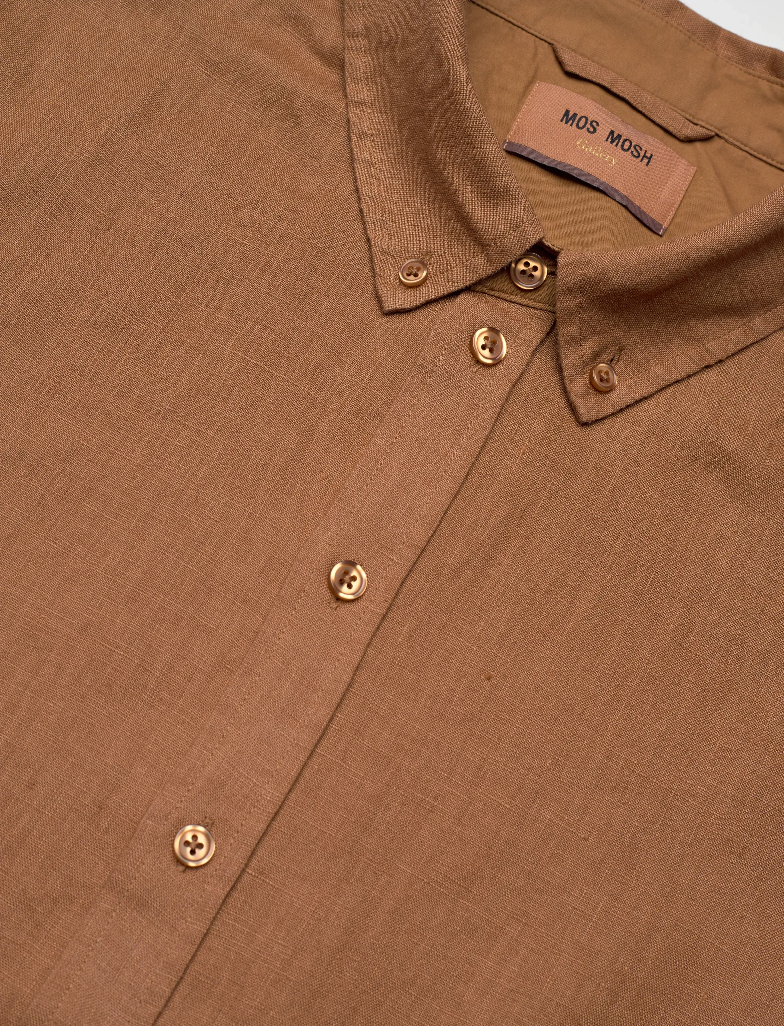 Mos Mosh Gallery - MMGTheo Linen Shirt - hørskjorter - toasted coconut - 3
