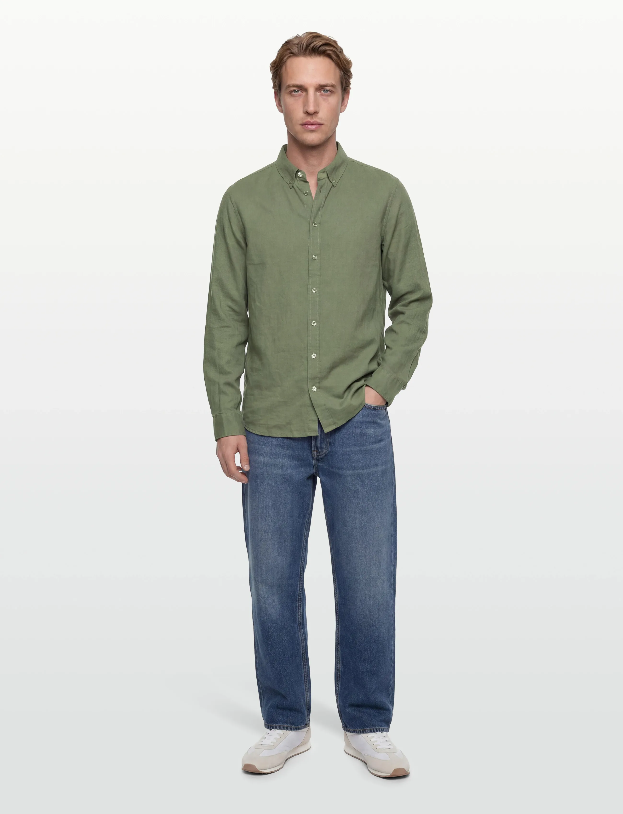 Mos Mosh Gallery MMGTheo Linen Shirt - Nyheder - WATERCRESS / silver