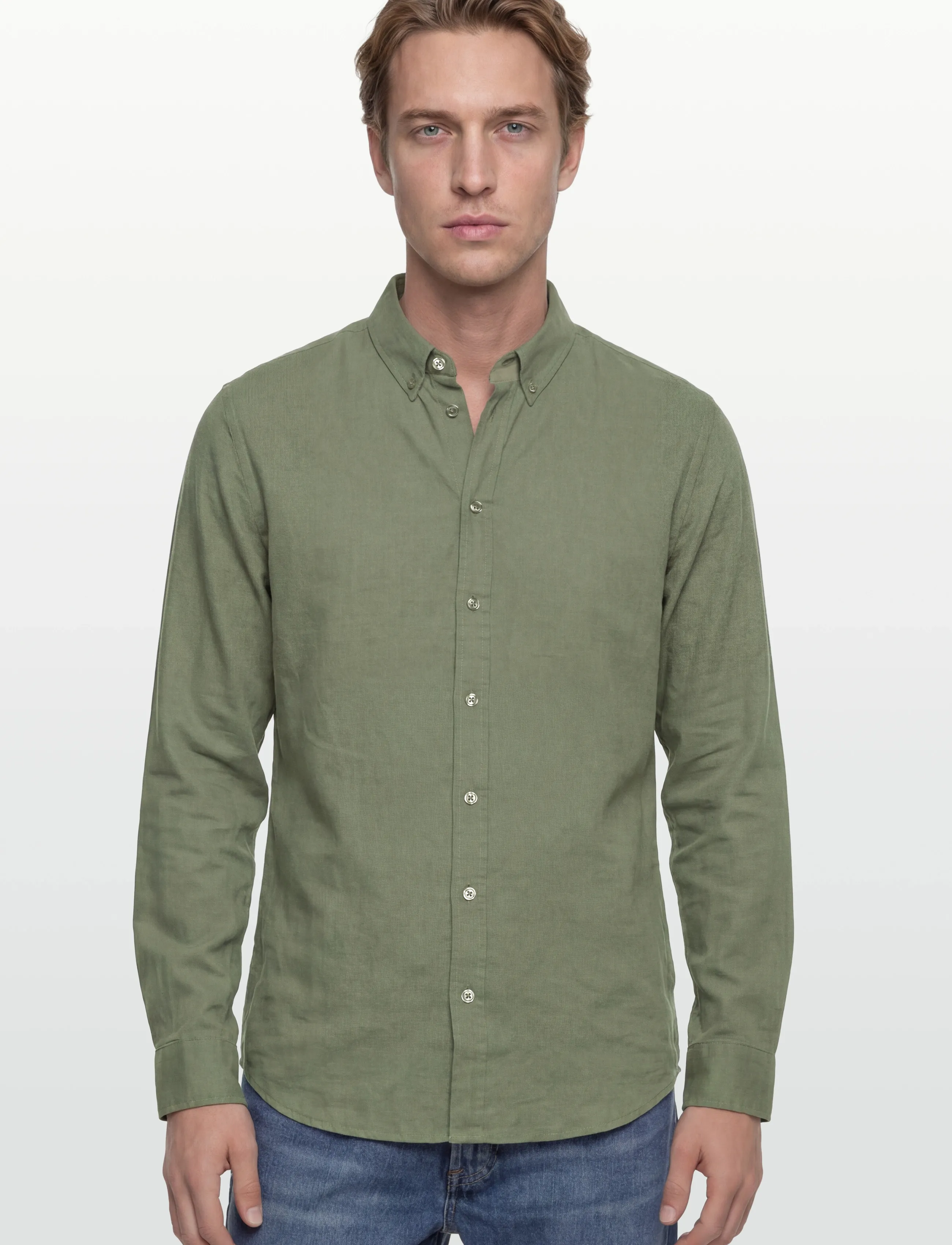 Mos Mosh Gallery - MMGTheo Linen Shirt - hørskjorter - watercress - 3