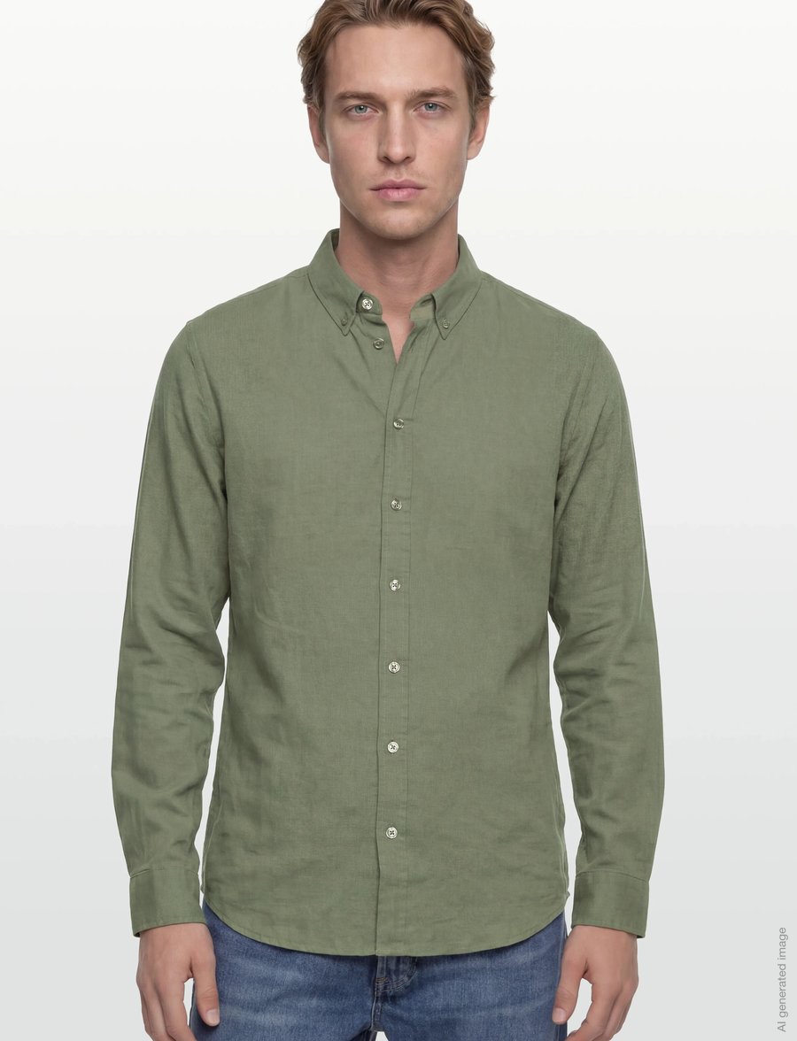 Mos Mosh Gallery - MMGTheo Linen Shirt - leinenhemden - watercress - 3