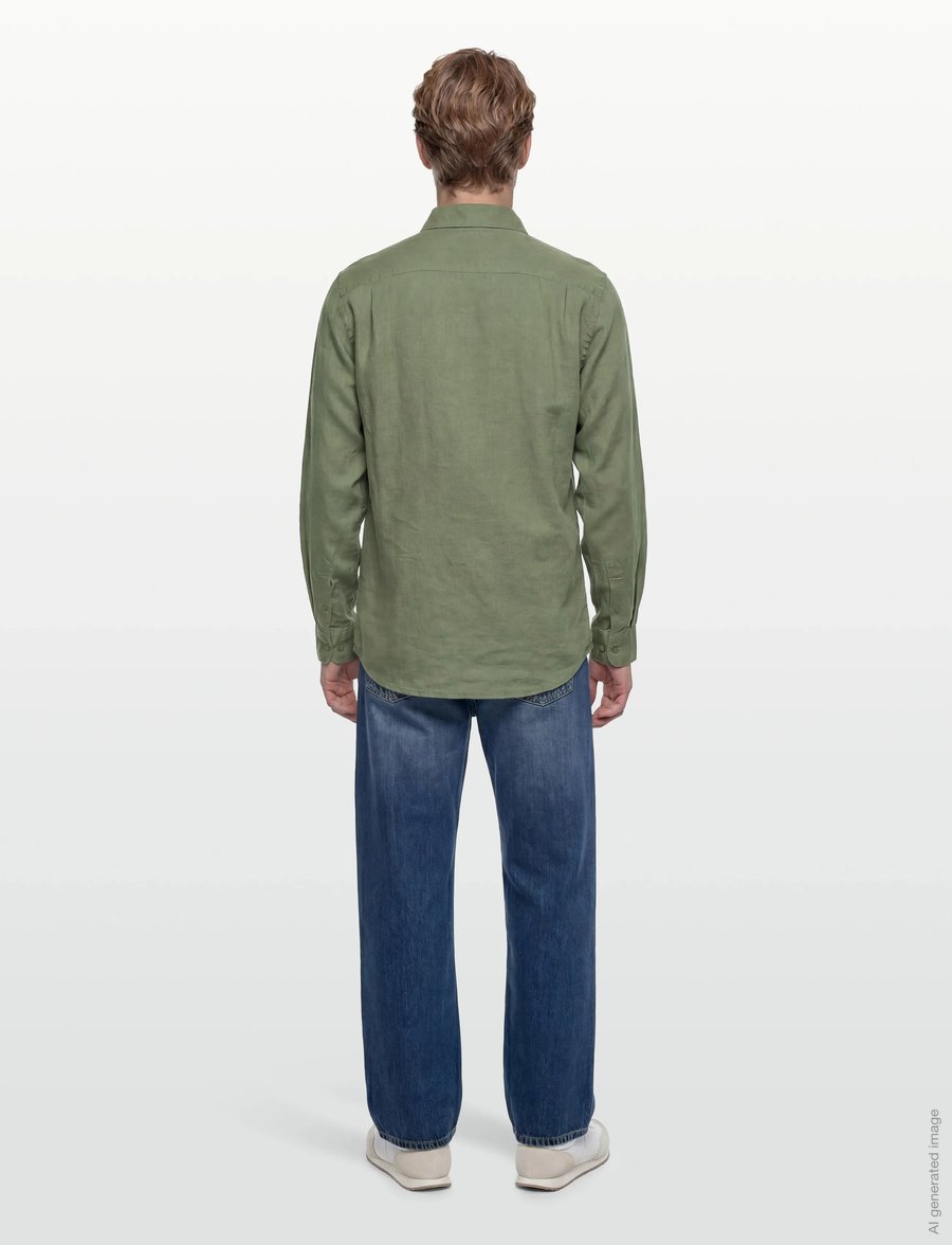 Mos Mosh Gallery - MMGTheo Linen Shirt - leinenhemden - watercress - 4