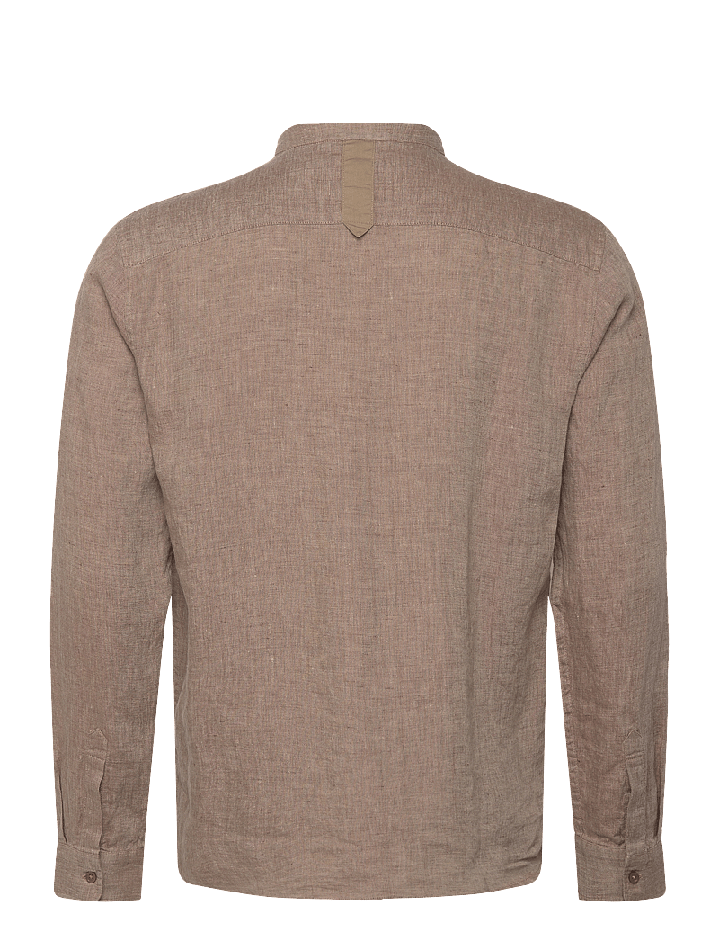 Mos Mosh Gallery - MMGTheo Linen Stand Shirt - linneskjortor - chocolate chip melange - 1