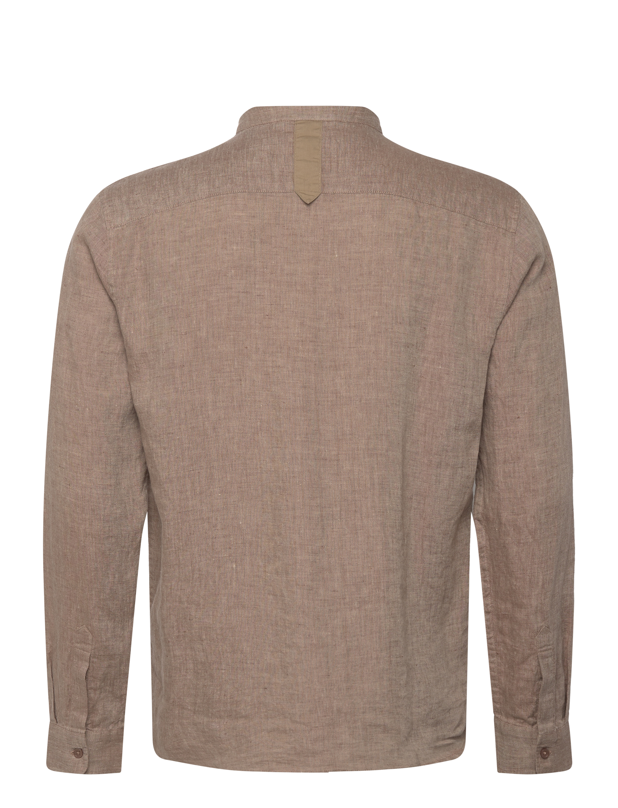 Mos Mosh Gallery - MMGTheo Linen Stand Shirt - chocolate chip melange - 1