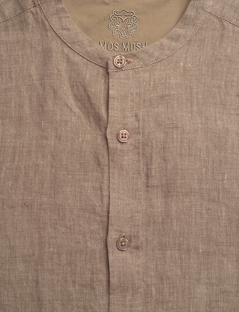 Mos Mosh Gallery - MMGTheo Linen Stand Shirt - linneskjortor - chocolate chip melange - 2