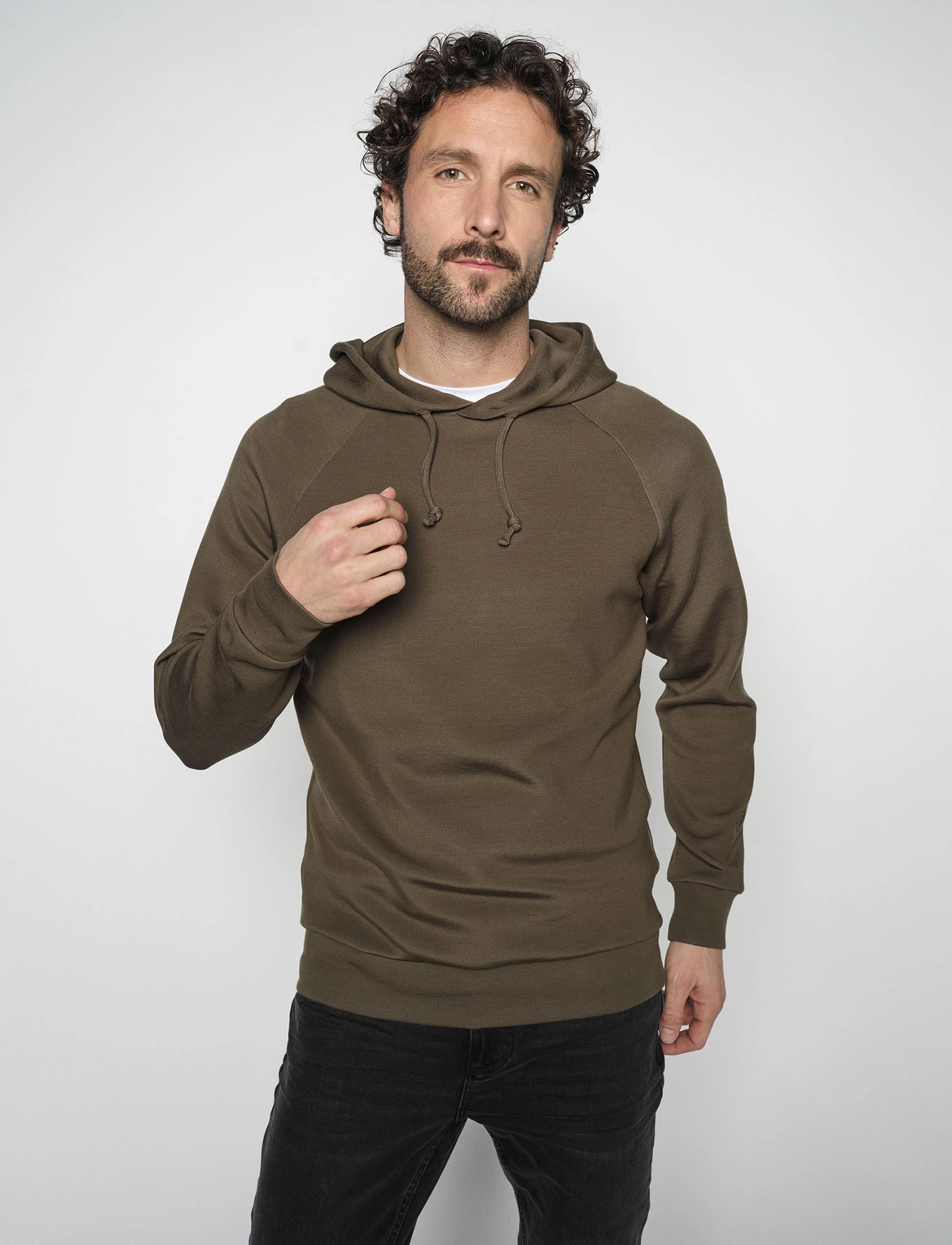 Mos Mosh Gallery Abel Hood Sweat - Sweatshirts - DK ARMY GREEN / green