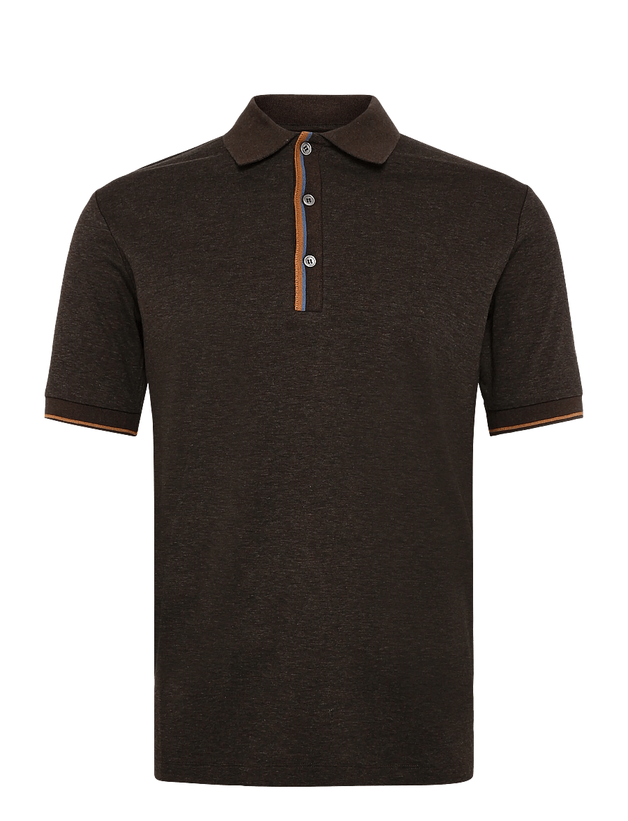 Mos Mosh Gallery - MMGHarvey Polo SS Tee - kurzärmelig - chocolate brown melange - 0