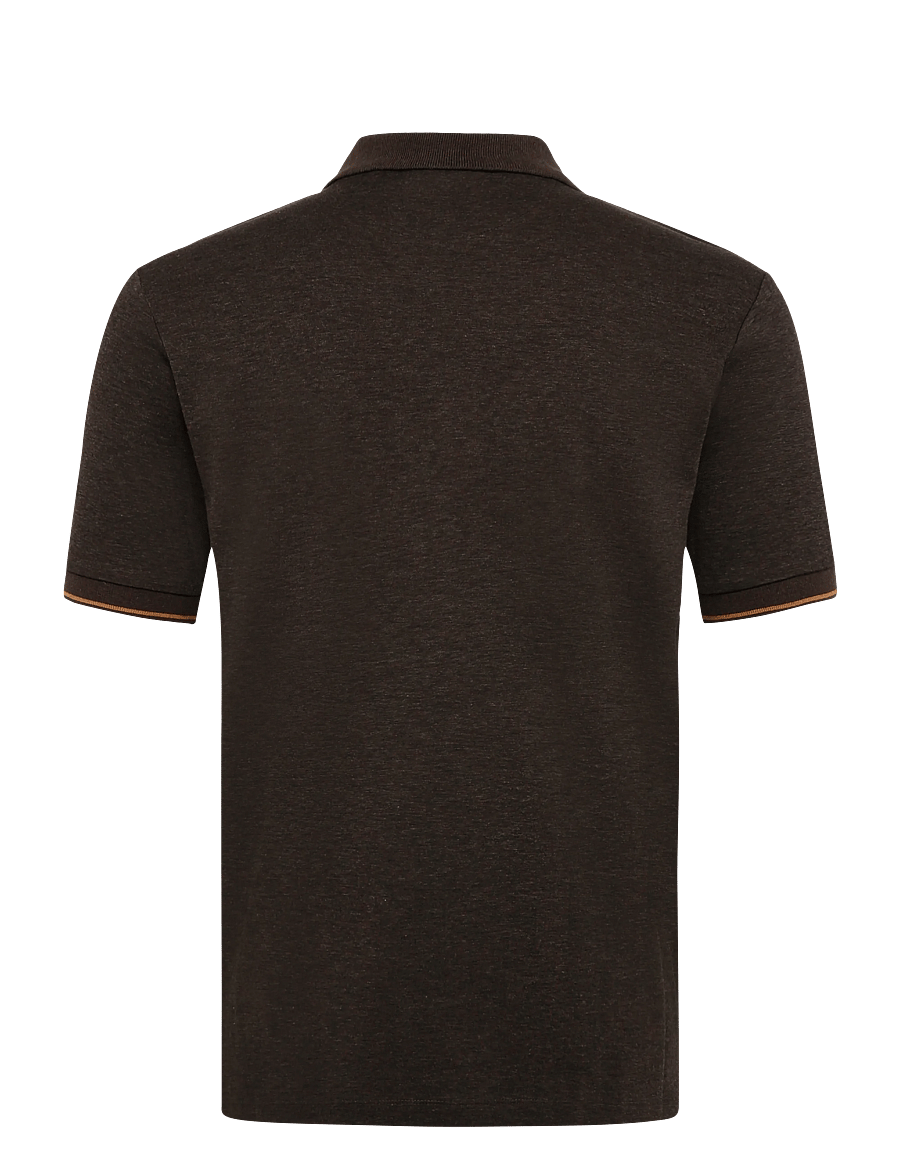 Mos Mosh Gallery - MMGHarvey Polo SS Tee - kurzärmelig - chocolate brown melange - 1