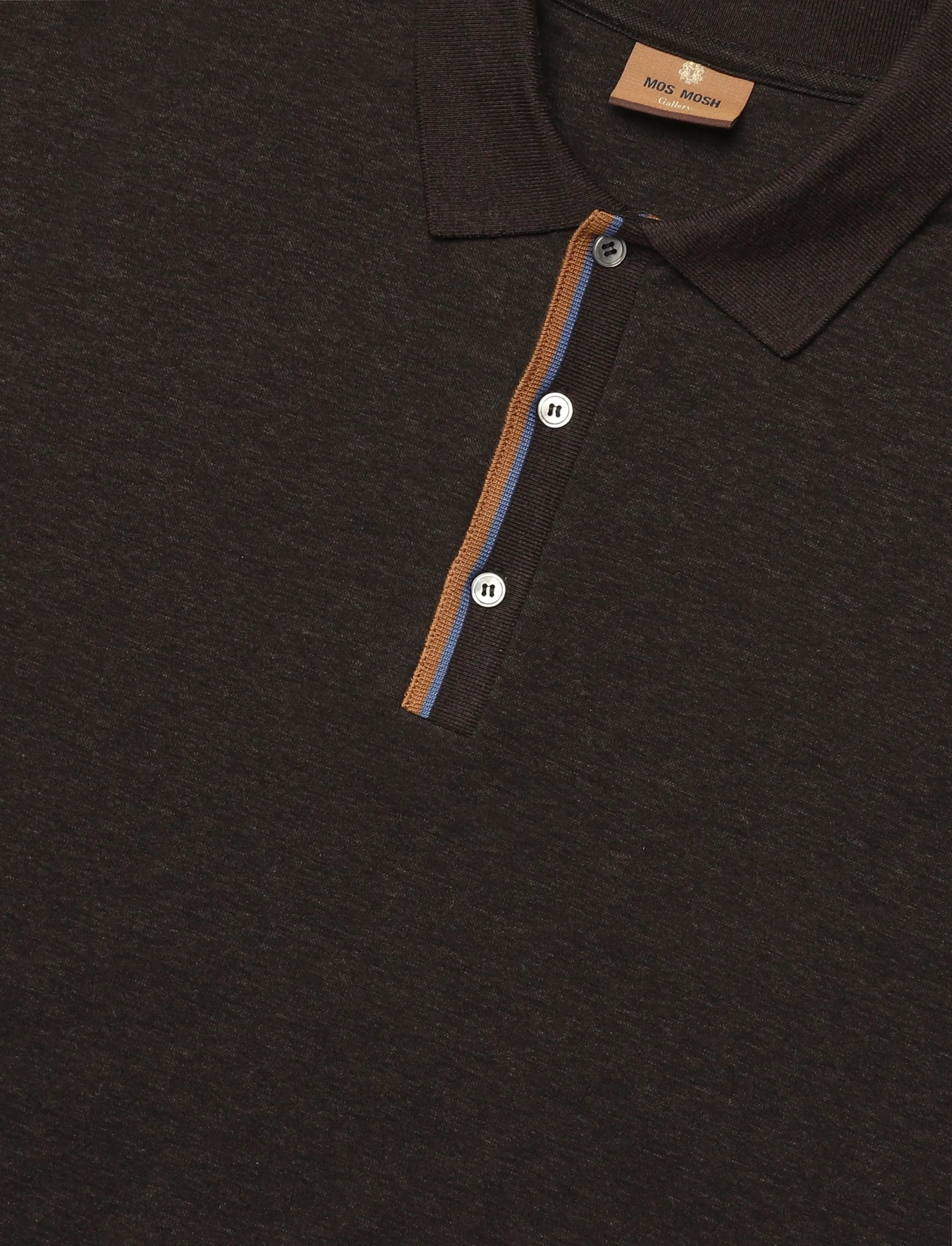 Mos Mosh Gallery - MMGHarvey Polo SS Tee - kurzärmelig - chocolate brown melange - 2