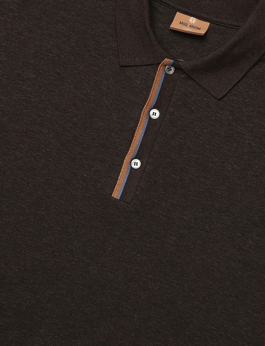 Mos Mosh Gallery - MMGHarvey Polo SS Tee - kurzärmelig - chocolate brown melange - 2