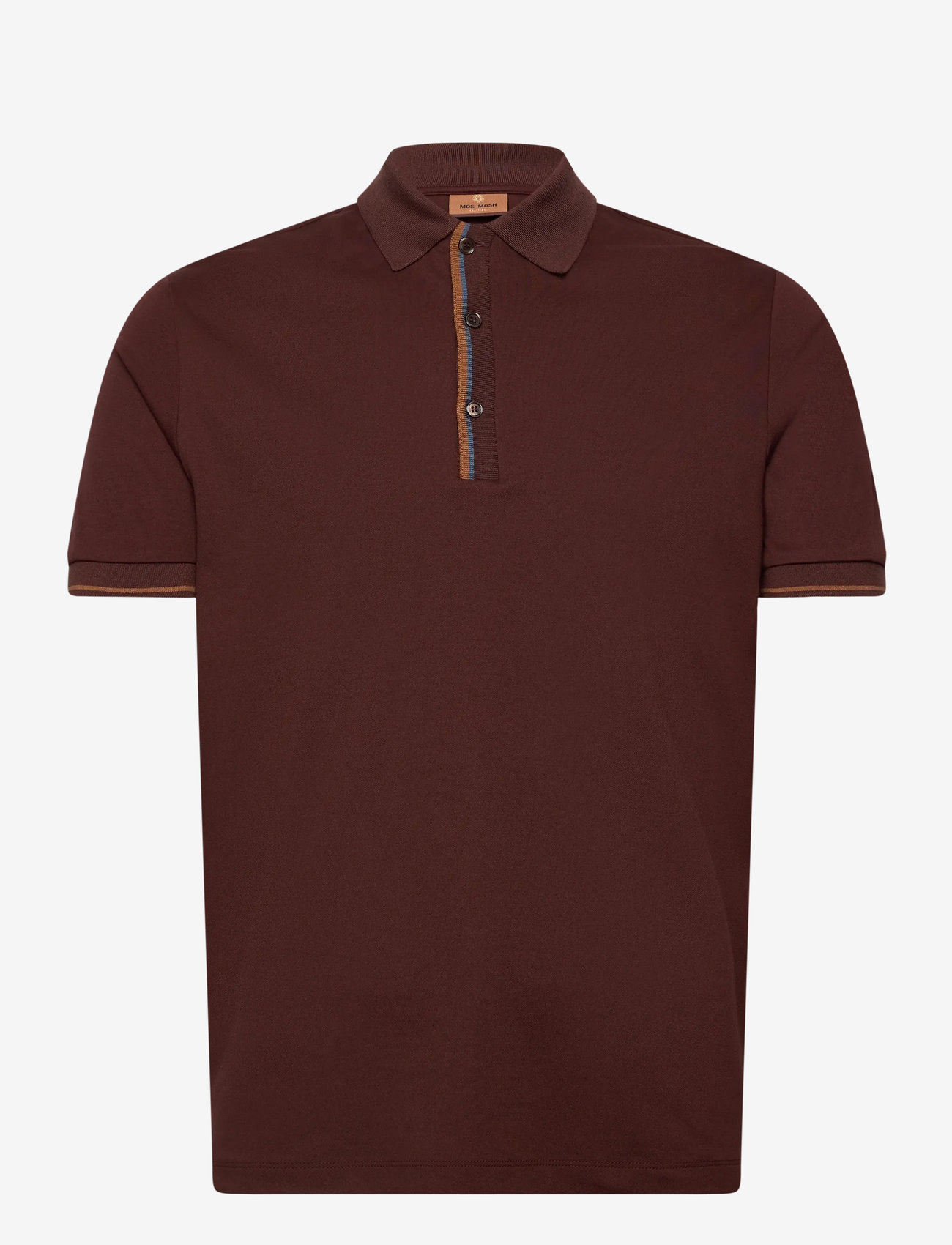 Mos Mosh Gallery - MMGHarvey Polo Ss Tee - kurzärmelig - bitter chocolate - 0