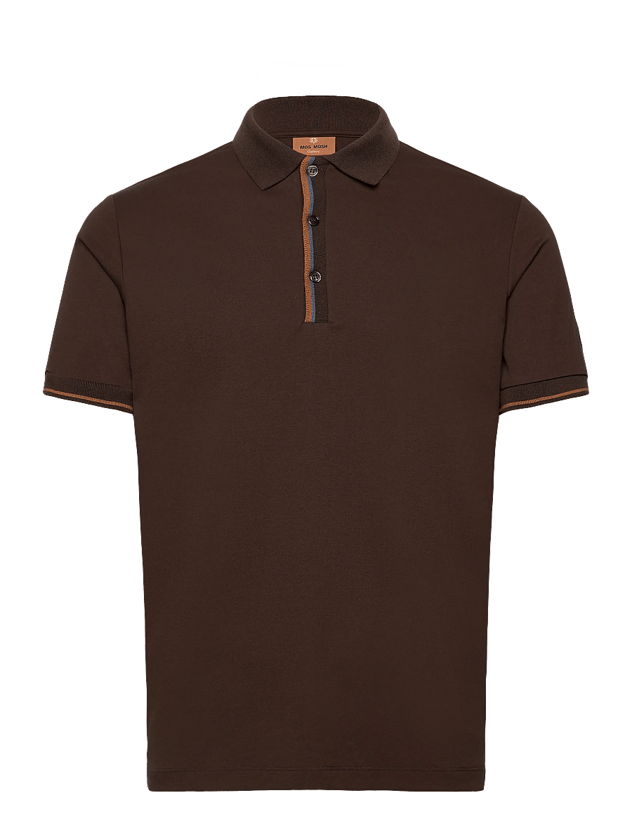 Mos Mosh Gallery - MMGHarvey Polo Ss Tee - korte mouwen - chocolate brown - 0