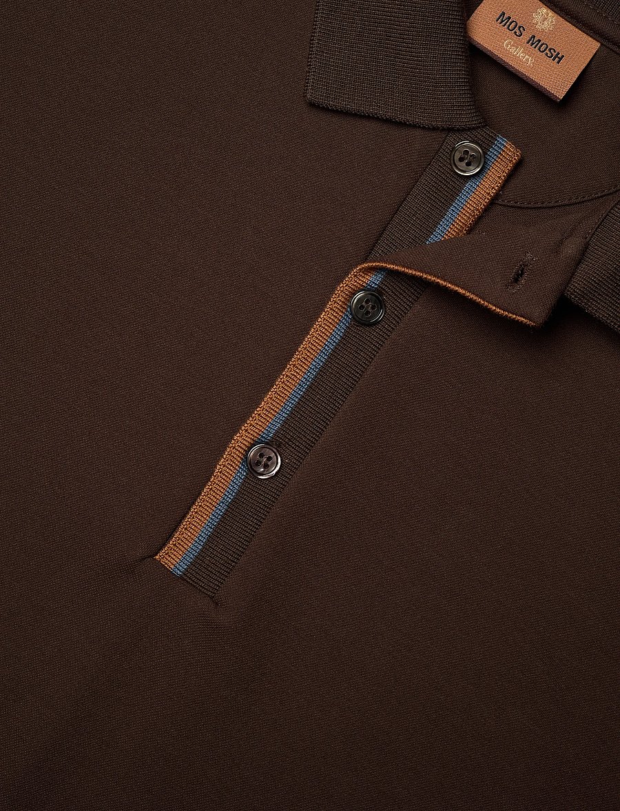 Mos Mosh Gallery - MMGHarvey Polo Ss Tee - korte mouwen - chocolate brown - 2