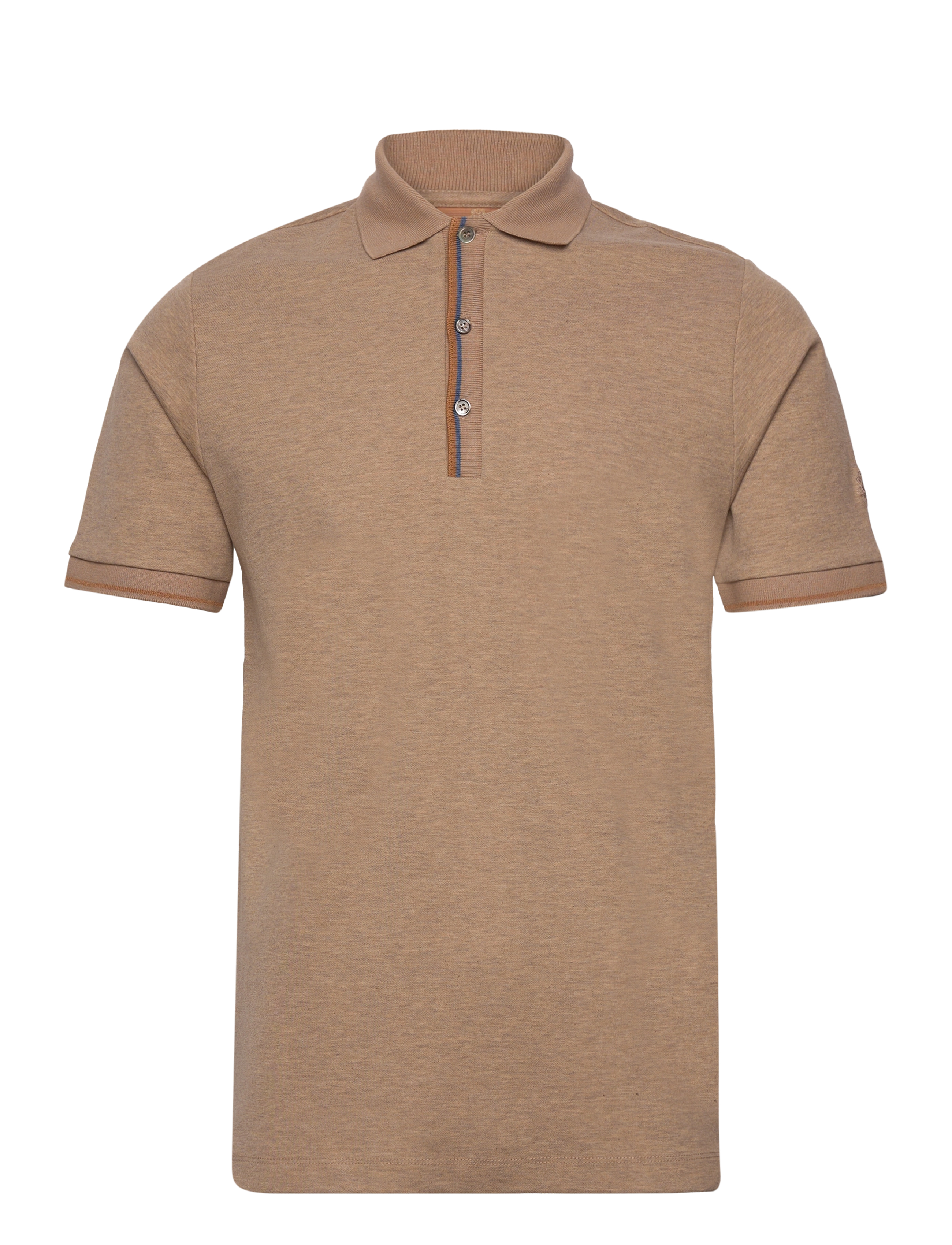Mos Mosh Gallery - MMGHarvey Polo SS Tee - kortærmede poloer - dessert sand melange - 1