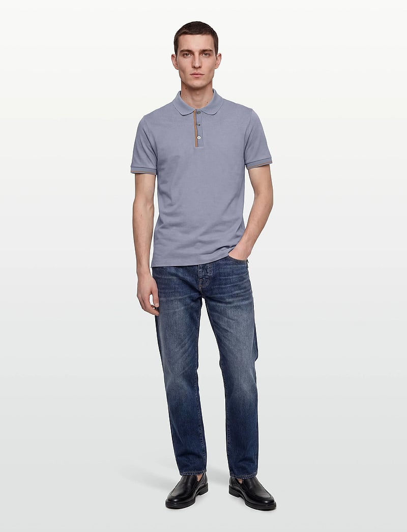 Mos Mosh Gallery - MMGHarvey Polo Ss Tee - kurzärmelig - flint stone - 0
