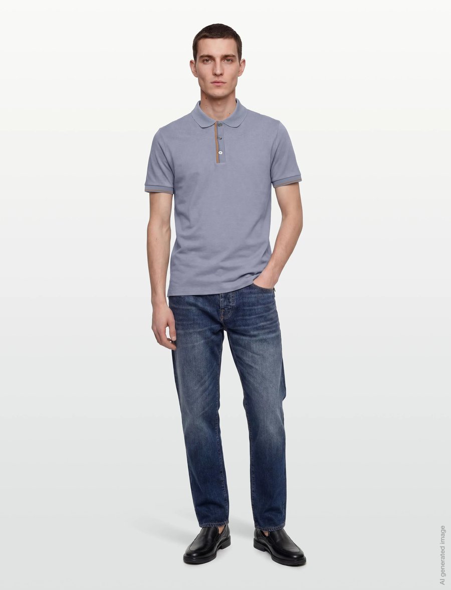 Mos Mosh Gallery - MMGHarvey Polo Ss Tee - kurzärmelig - flint stone - 0