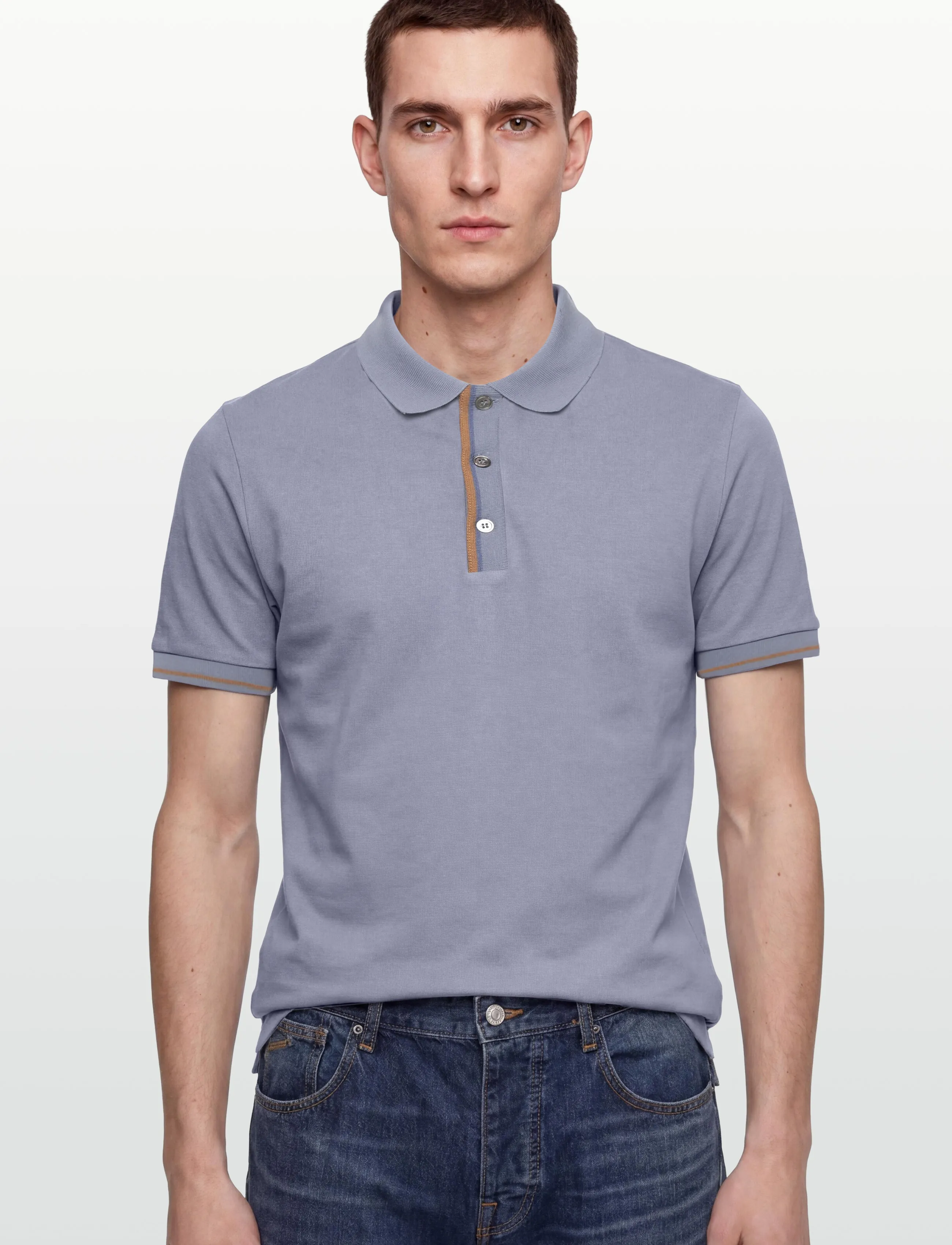 Mos Mosh Gallery - MMGHarvey Polo Ss Tee - kortärmade pikéer - flint stone - 3
