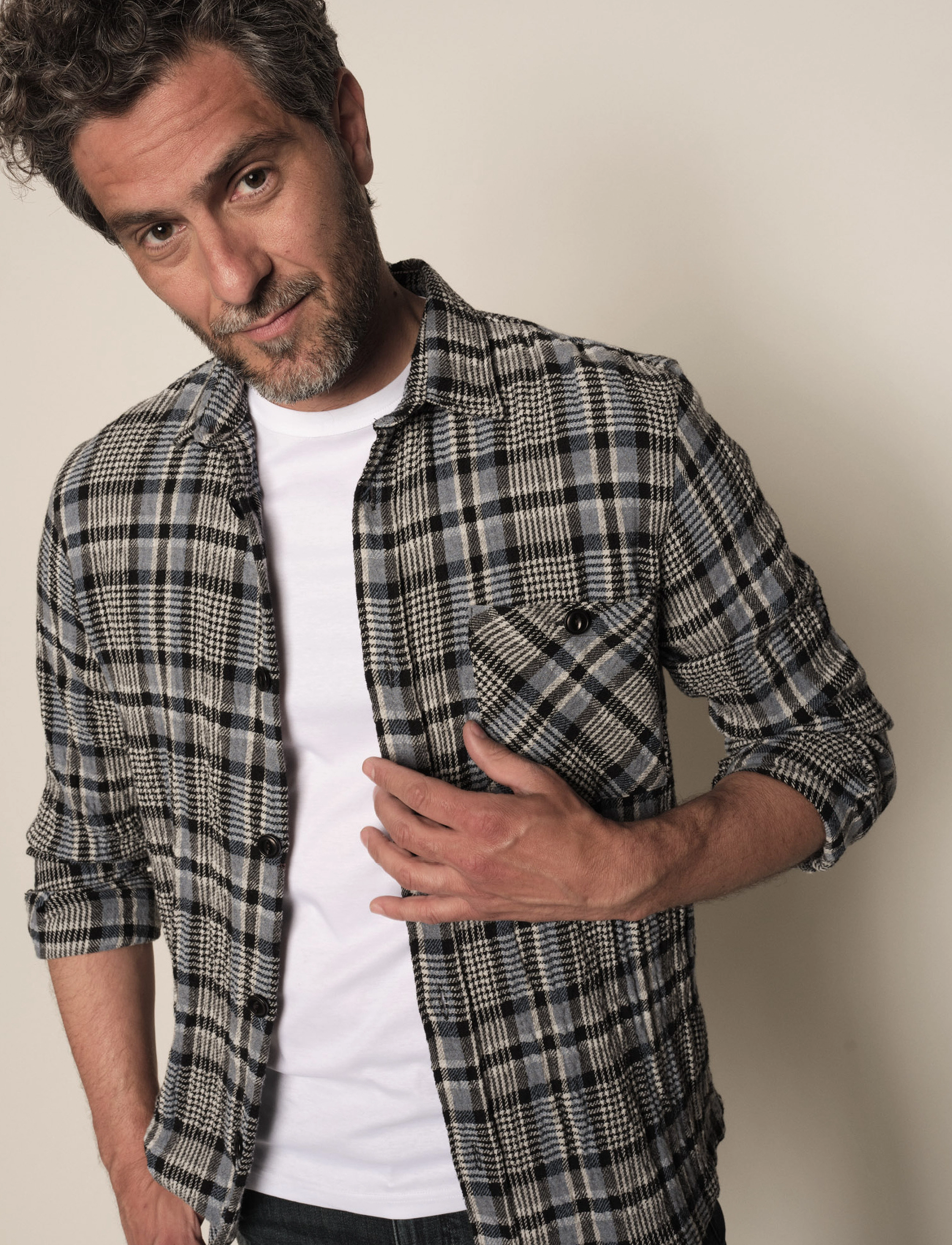 Mos Mosh Gallery - David Check Shirt - faded sky blue check - 2