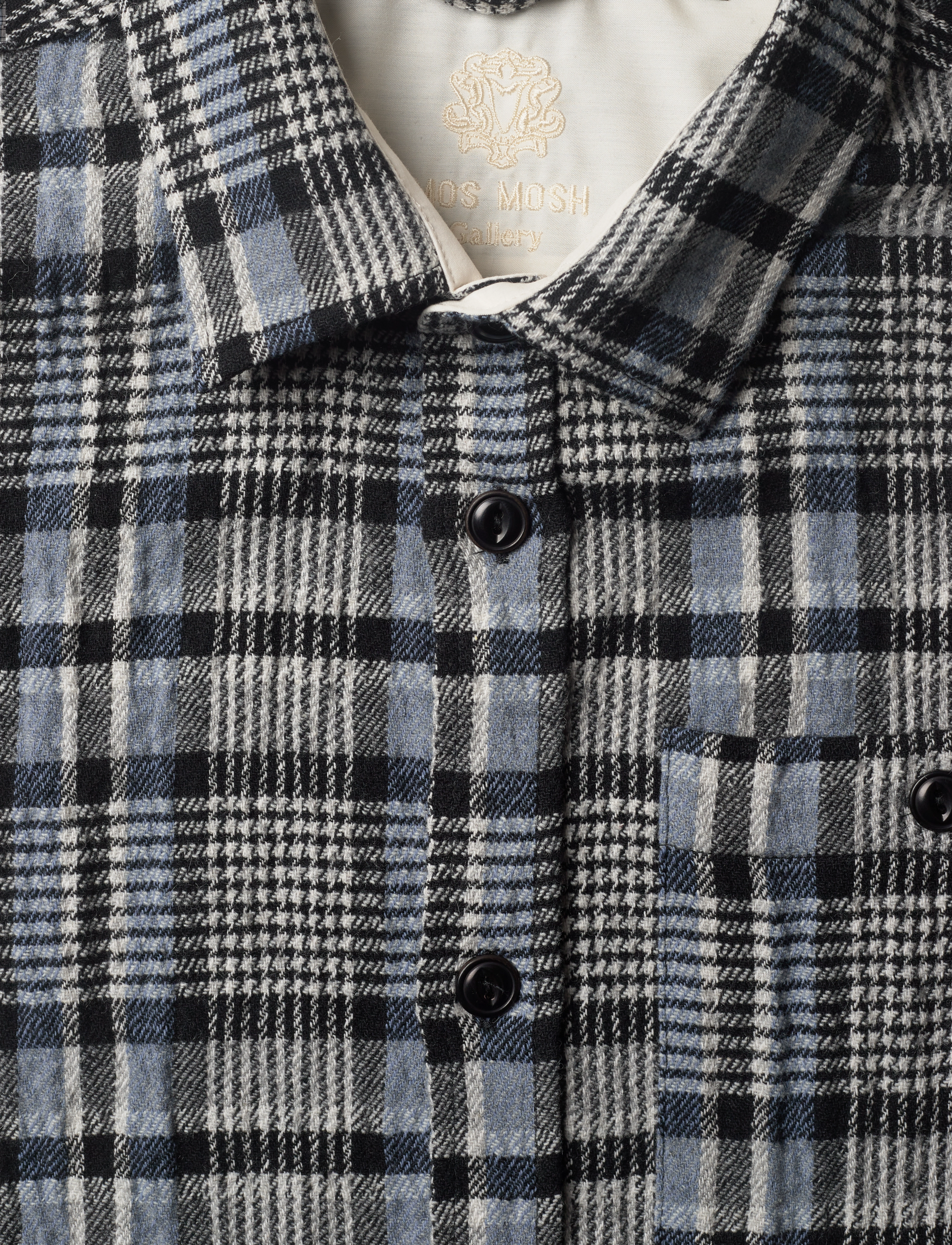 Mos Mosh Gallery - David Check Shirt - faded sky blue check - 4