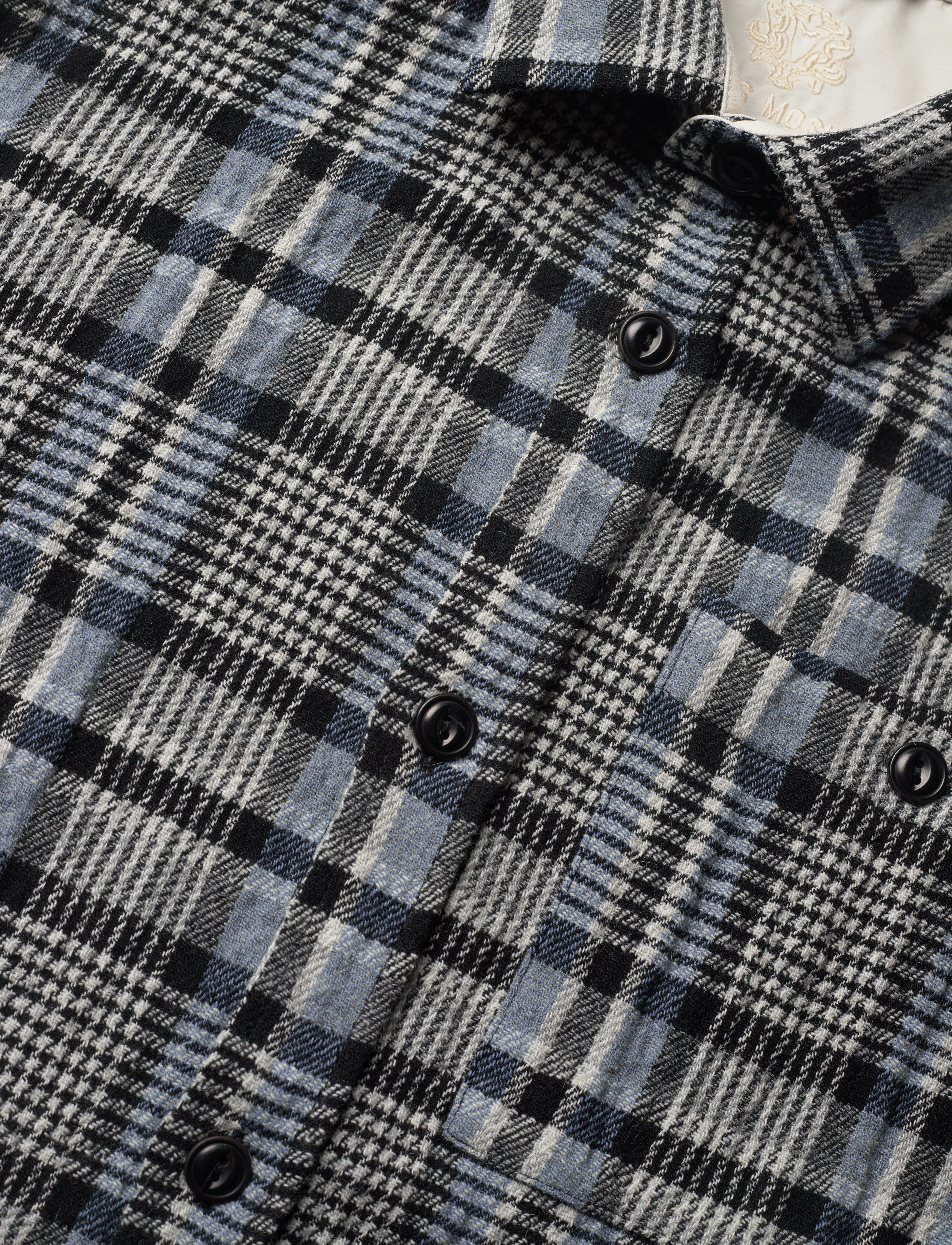 Mos Mosh Gallery - David Check Shirt - faded sky blue check - 5
