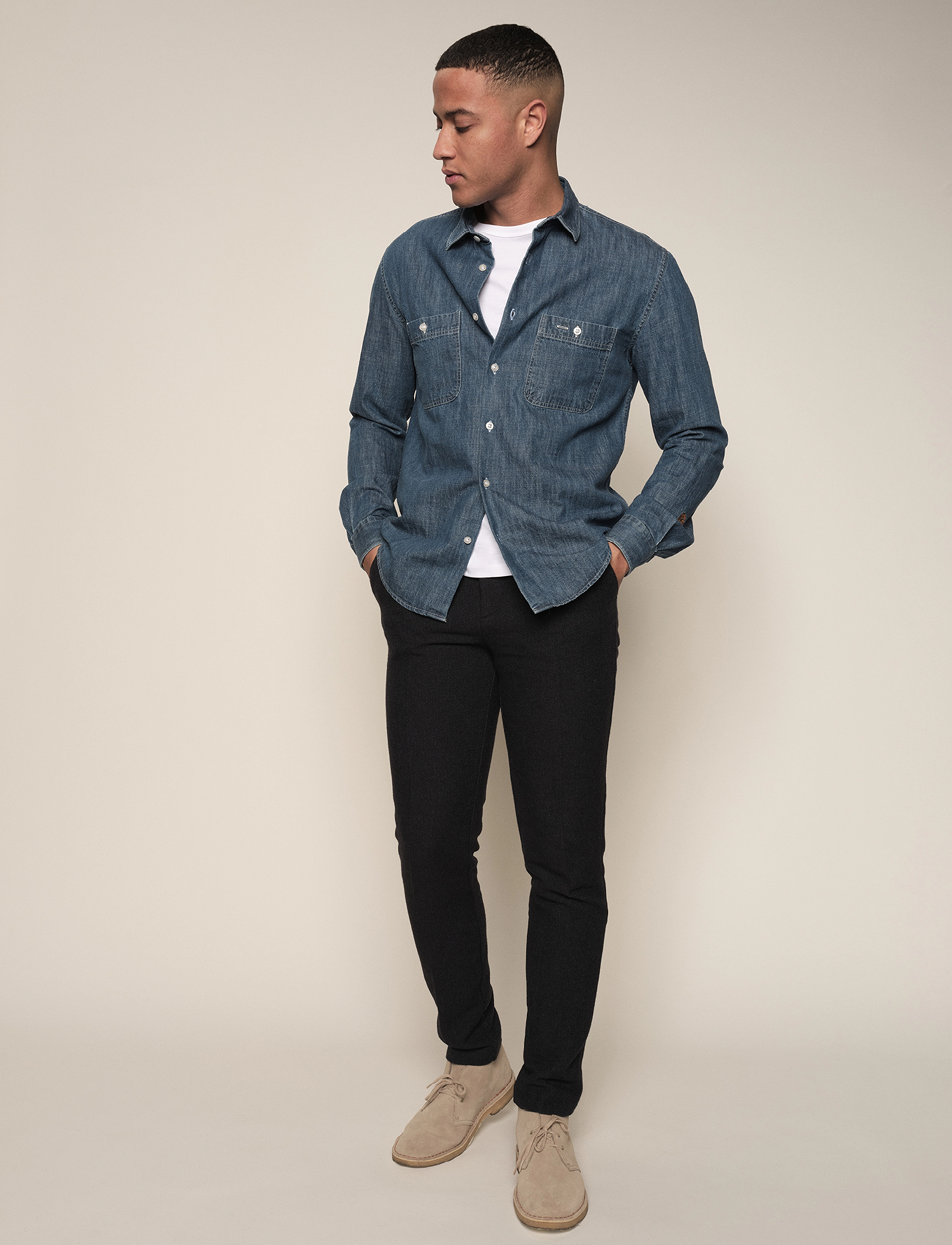 Mos Mosh Gallery - Davies Williams Pant - navy melange - 2