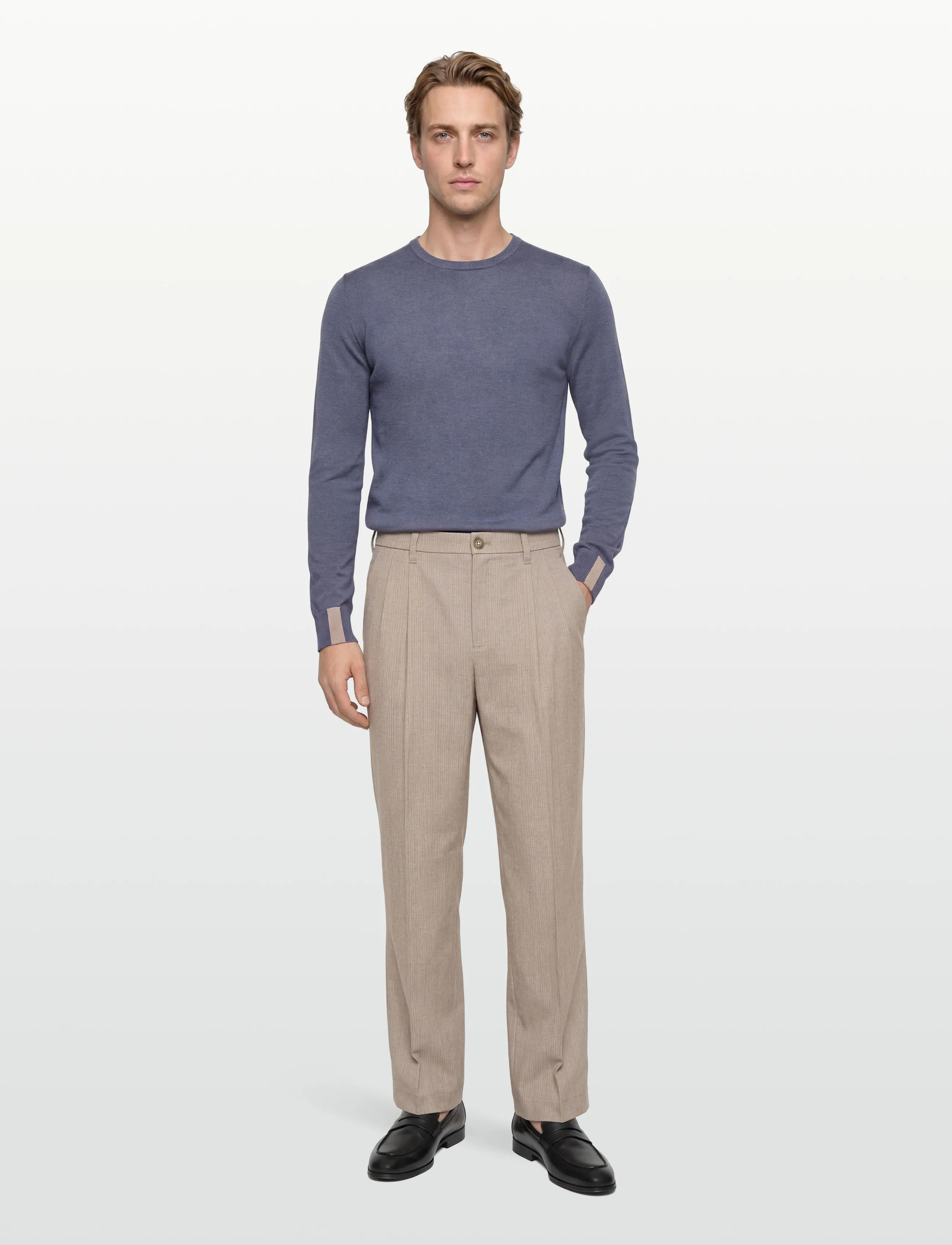 Mos Mosh Gallery MMGAdam Soft Knit - Rundhals - FLINT STONE / blue