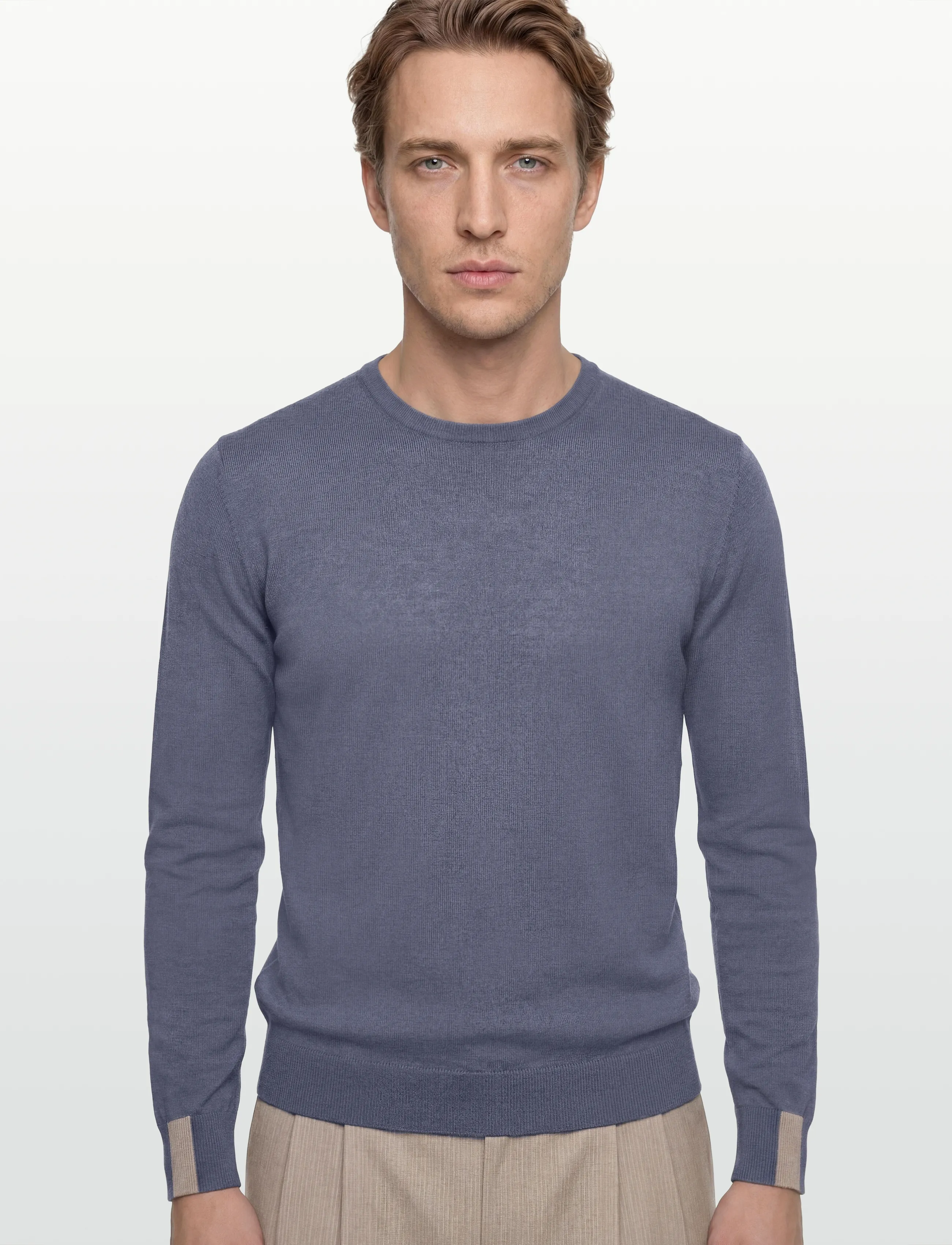 Mos Mosh Gallery - MMGAdam Soft Knit - rundhalsad - flint stone - 3
