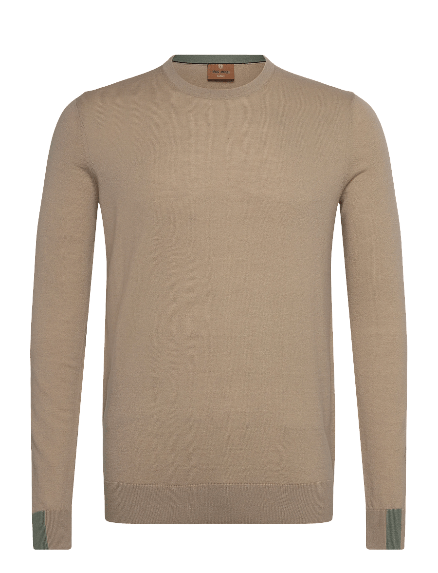 Mos Mosh Gallery - MMGAdam Soft Knit - kringlótt hálsmál - light sand - 0