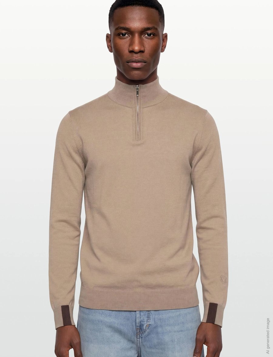 Mos Mosh Gallery - MMGAdam Soft Zip Turtle Neck Knit - pullover mit halbem reißverschluss - aluminum - 3