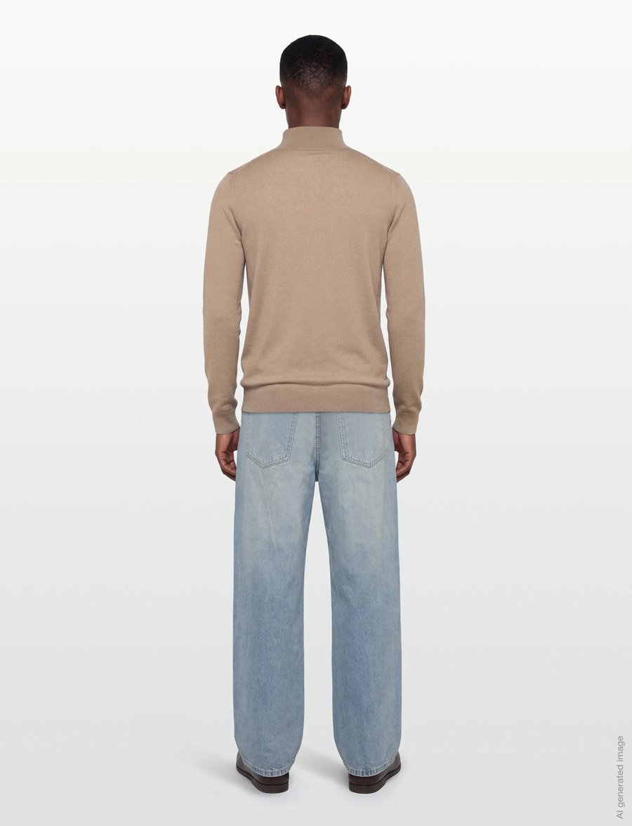 Mos Mosh Gallery - MMGAdam Soft Zip Turtle Neck Knit - pullover mit halbem reißverschluss - aluminum - 4