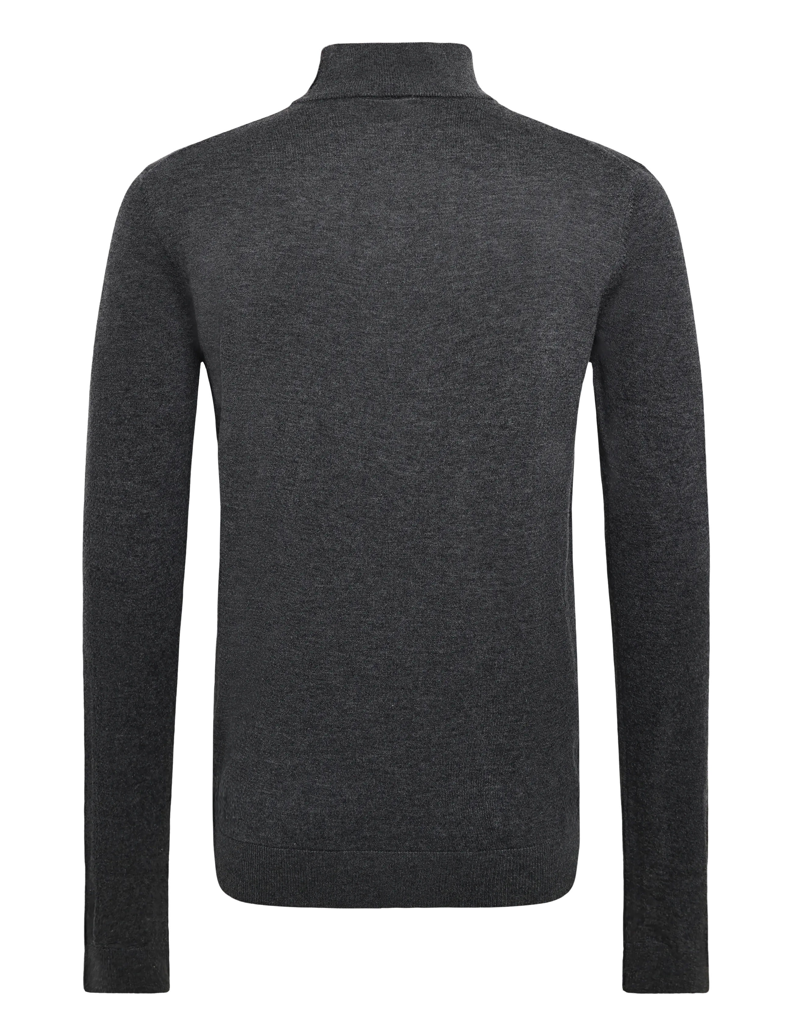 Mos Mosh Gallery - MMGAdam Soft Zip Turtle Neck Knit - pullover mit halbem reißverschluss - charcoal melange - 1